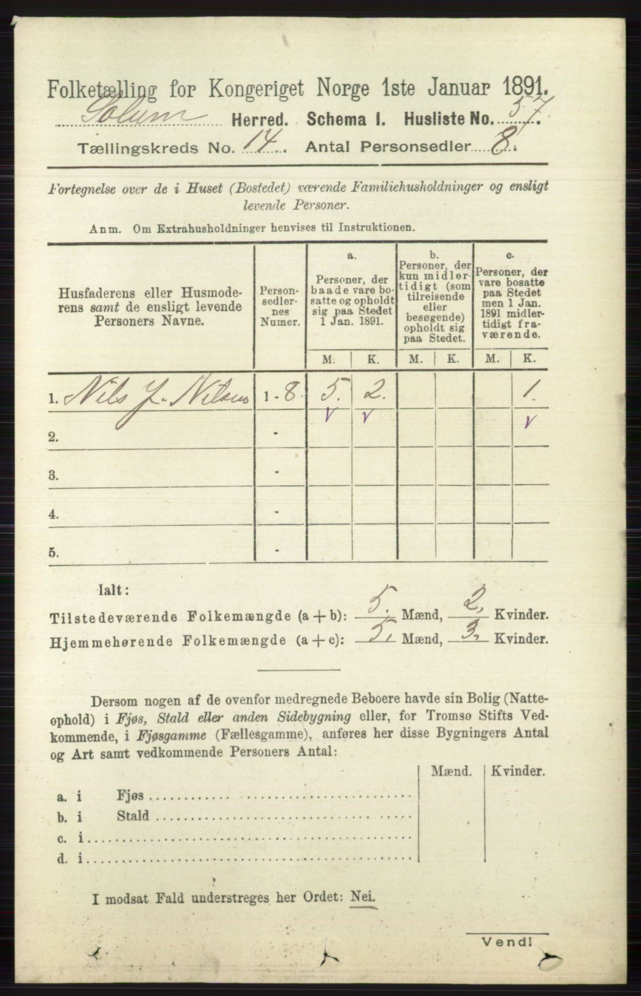 RA, Folketelling 1891 for 0818 Solum herred, 1891, s. 6352