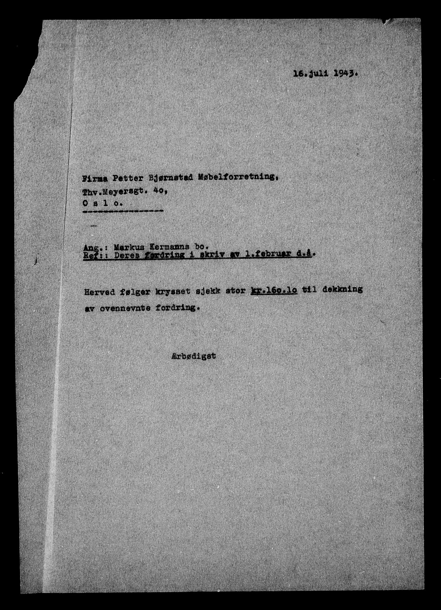 Justisdepartementet, Tilbakeføringskontoret for inndratte formuer, AV/RA-S-1564/H/Hc/Hcc/L0951: --, 1945-1947, s. 40