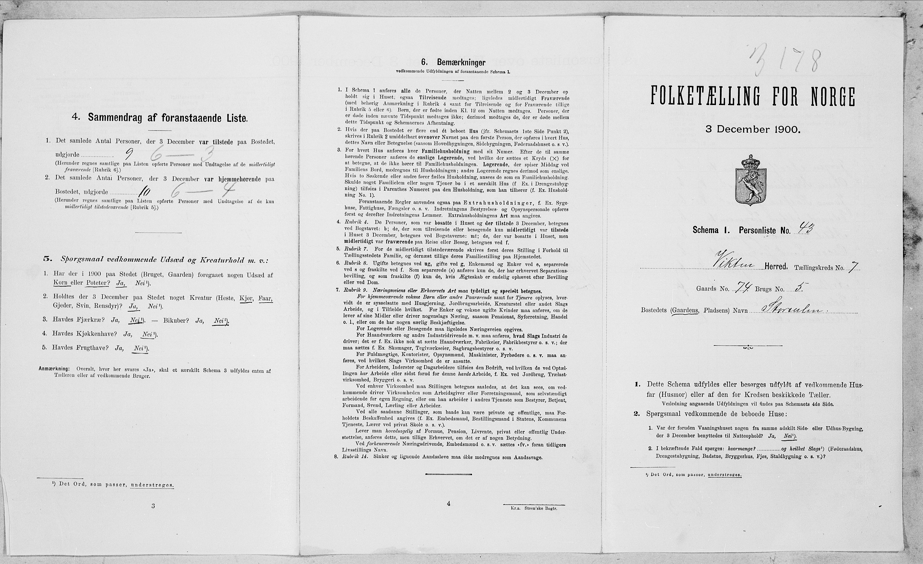 SAT, Folketelling 1900 for 1750 Vikna herred, 1900, s. 828