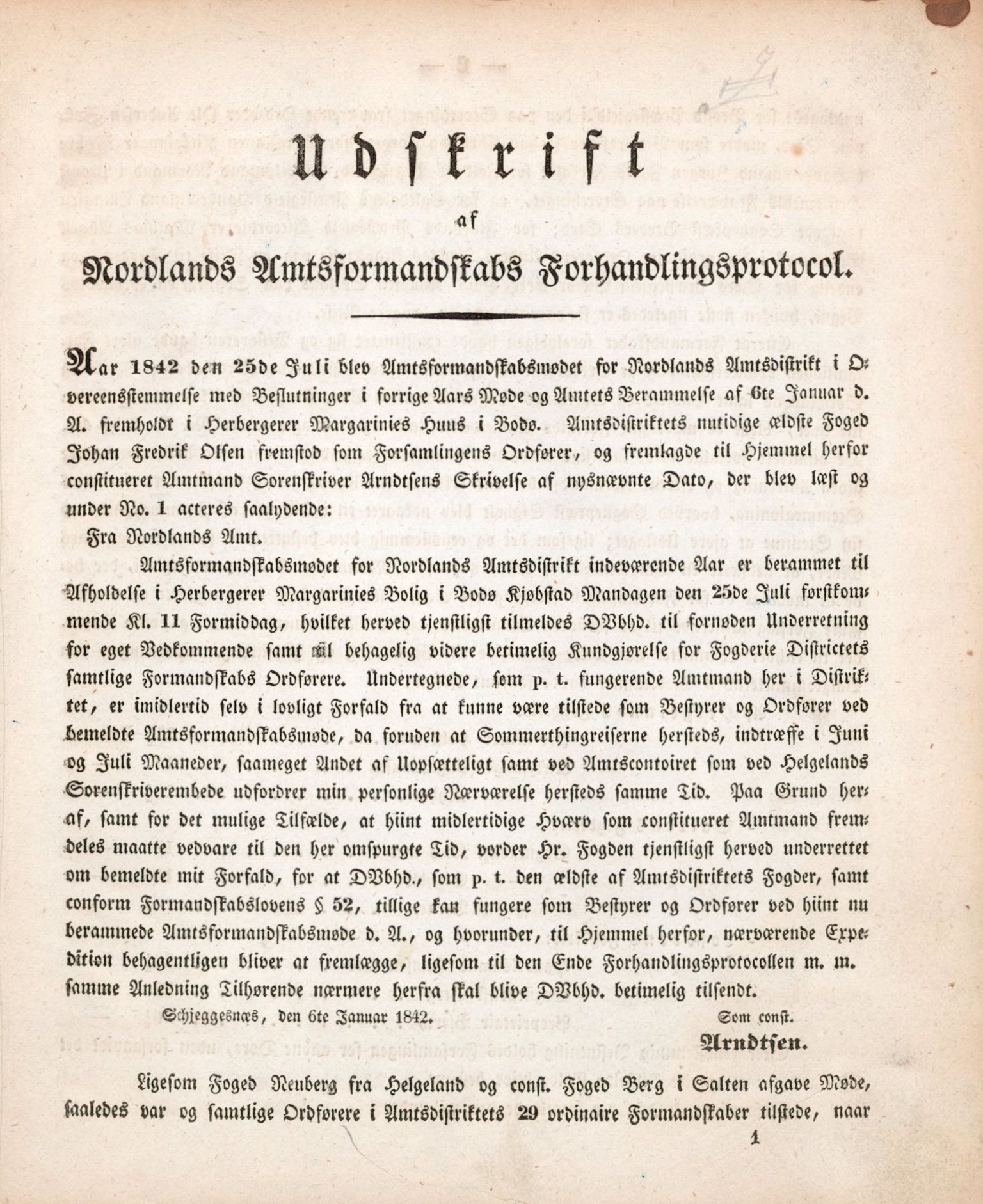 Nordland Fylkeskommune. Fylkestinget, AIN/NFK-17/176/A/Ac/L0002: Fylkestingsforhandlinger 1839-1848, 1839-1848