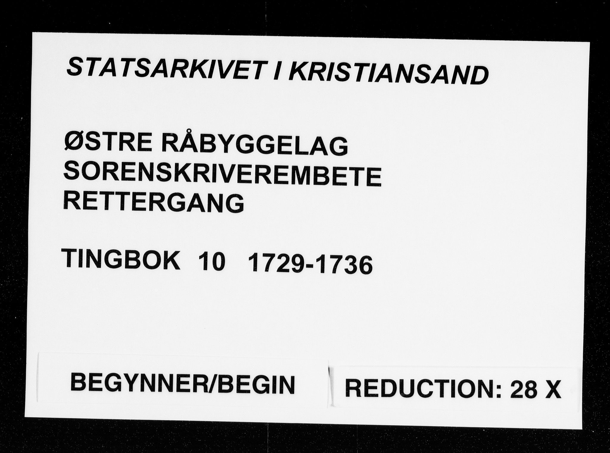 Østre Råbyggelag sorenskriveri, AV/SAK-1221-0016/F/Fa/L0011: Tingbok nr 10, 1729-1736