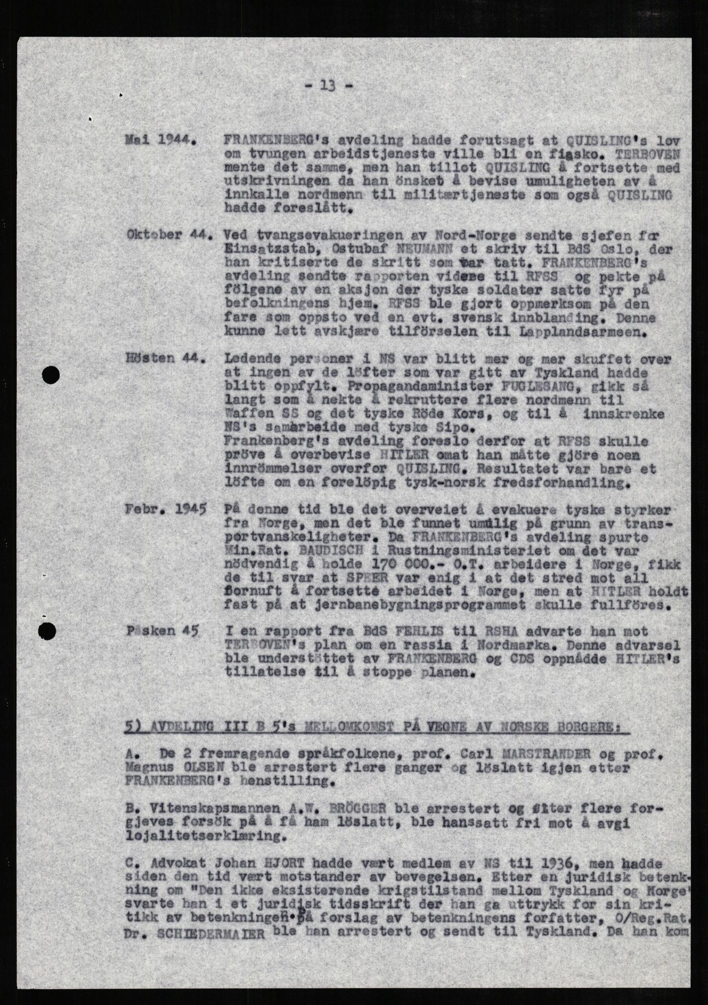 Forsvaret, Forsvarets overkommando II, AV/RA-RAFA-3915/D/Db/L0008: CI Questionaires. Tyske okkupasjonsstyrker i Norge. Tyskere., 1945-1946, s. 226