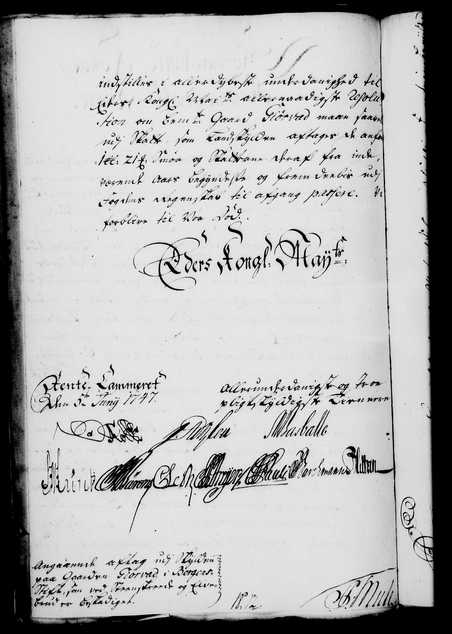 Rentekammeret, Kammerkanselliet, RA/EA-3111/G/Gf/Gfa/L0029: Norsk relasjons- og resolusjonsprotokoll (merket RK 52.29), 1746-1747, s. 373