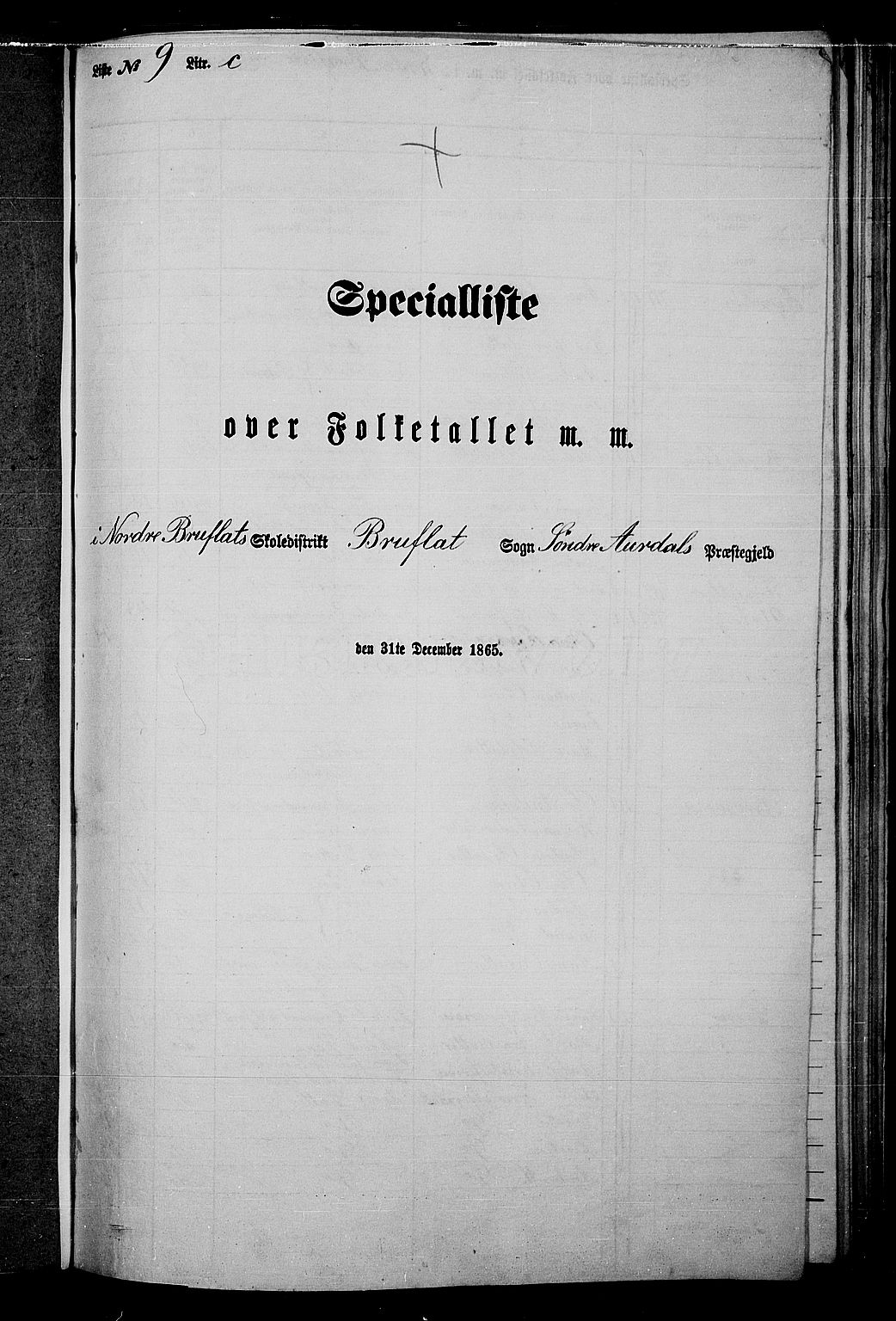RA, Folketelling 1865 for 0540P Sør-Aurdal prestegjeld, 1865, s. 210