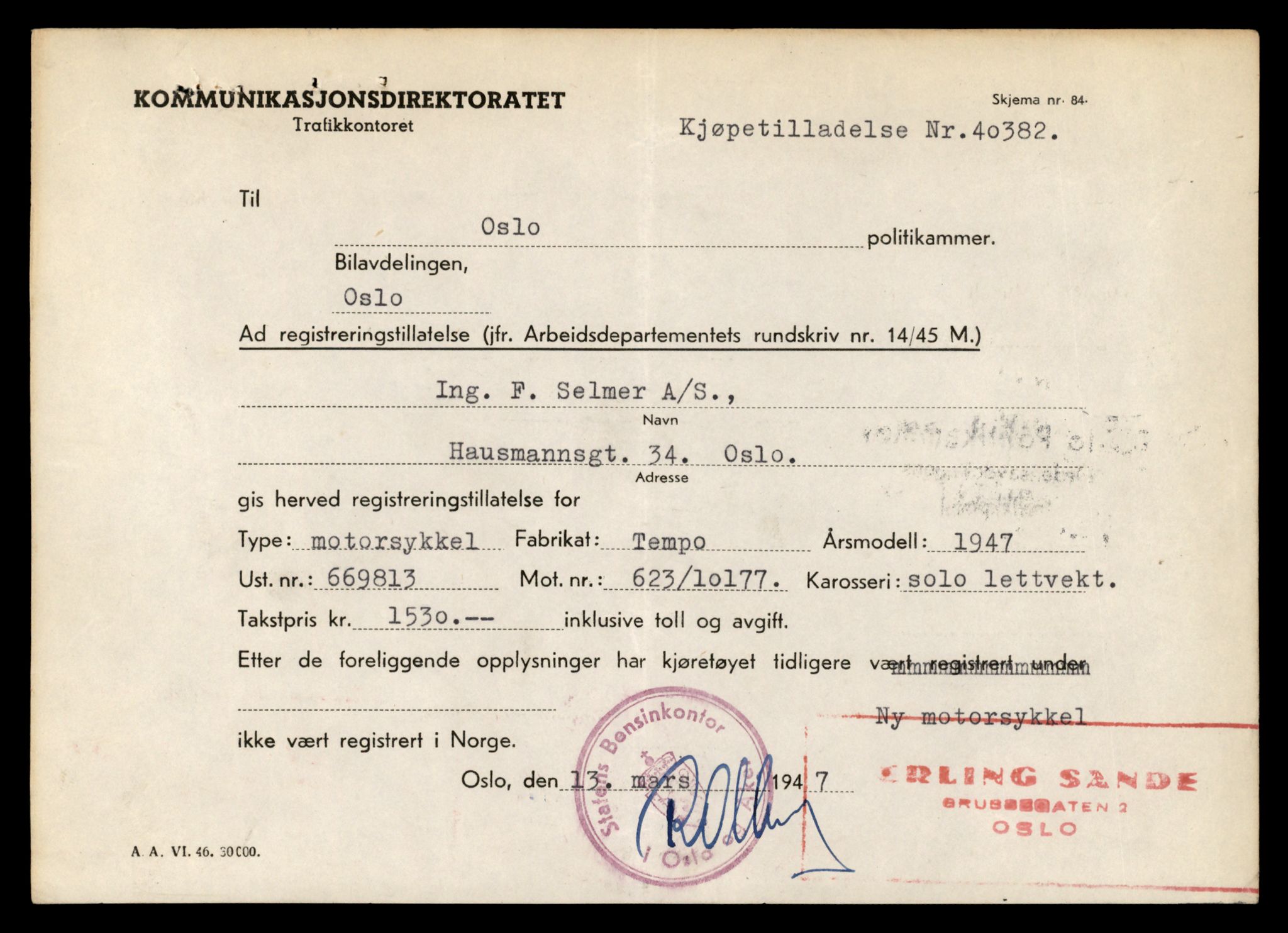 Møre og Romsdal vegkontor - Ålesund trafikkstasjon, AV/SAT-A-4099/F/Fe/L0039: Registreringskort for kjøretøy T 13361 - T 13530, 1927-1998, s. 491