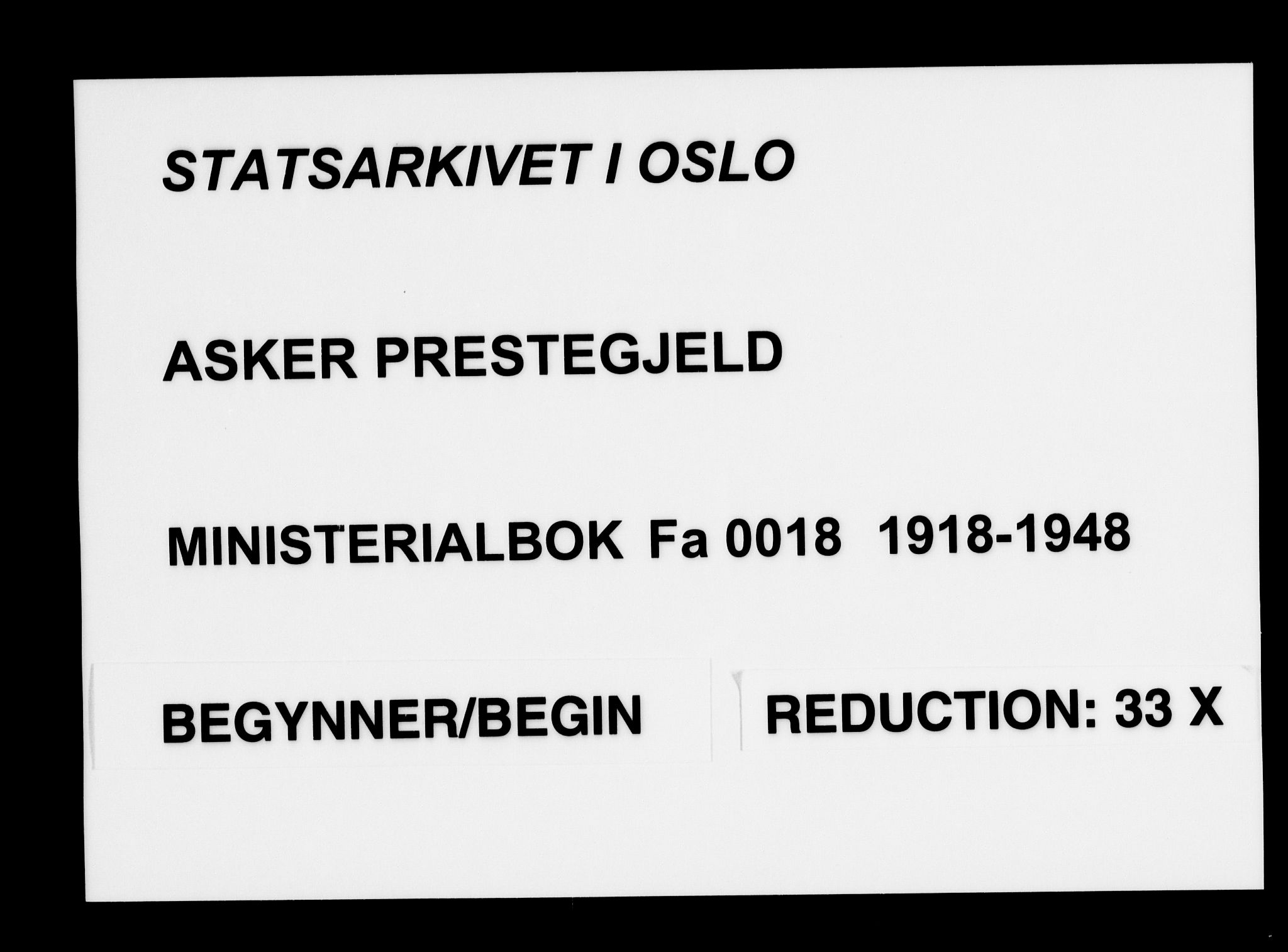 Asker prestekontor Kirkebøker, SAO/A-10256a/F/Fa/L0020: Ministerialbok nr. I 20, 1918-1948