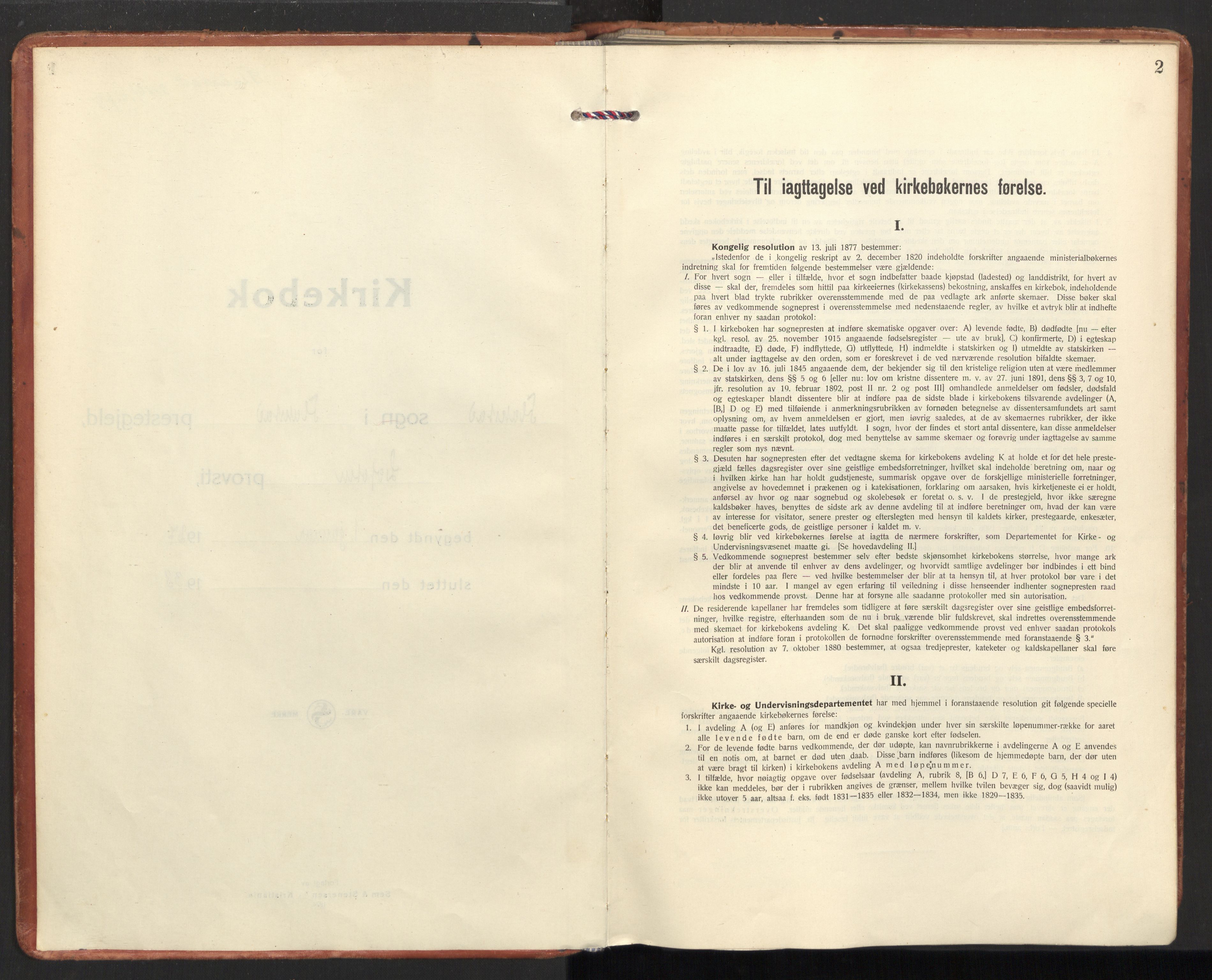 Ministerialprotokoller, klokkerbøker og fødselsregistre - Nordland, SAT/A-1459/885/L1211: Ministerialbok nr. 885A11, 1927-1938, s. 2