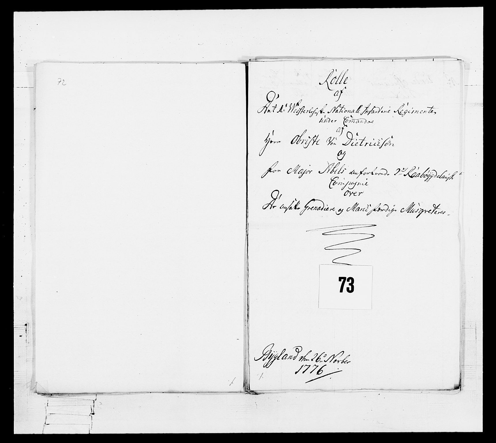 Generalitets- og kommissariatskollegiet, Det kongelige norske kommissariatskollegium, AV/RA-EA-5420/E/Eh/L0101: 1. Vesterlenske nasjonale infanteriregiment, 1766-1777, s. 520