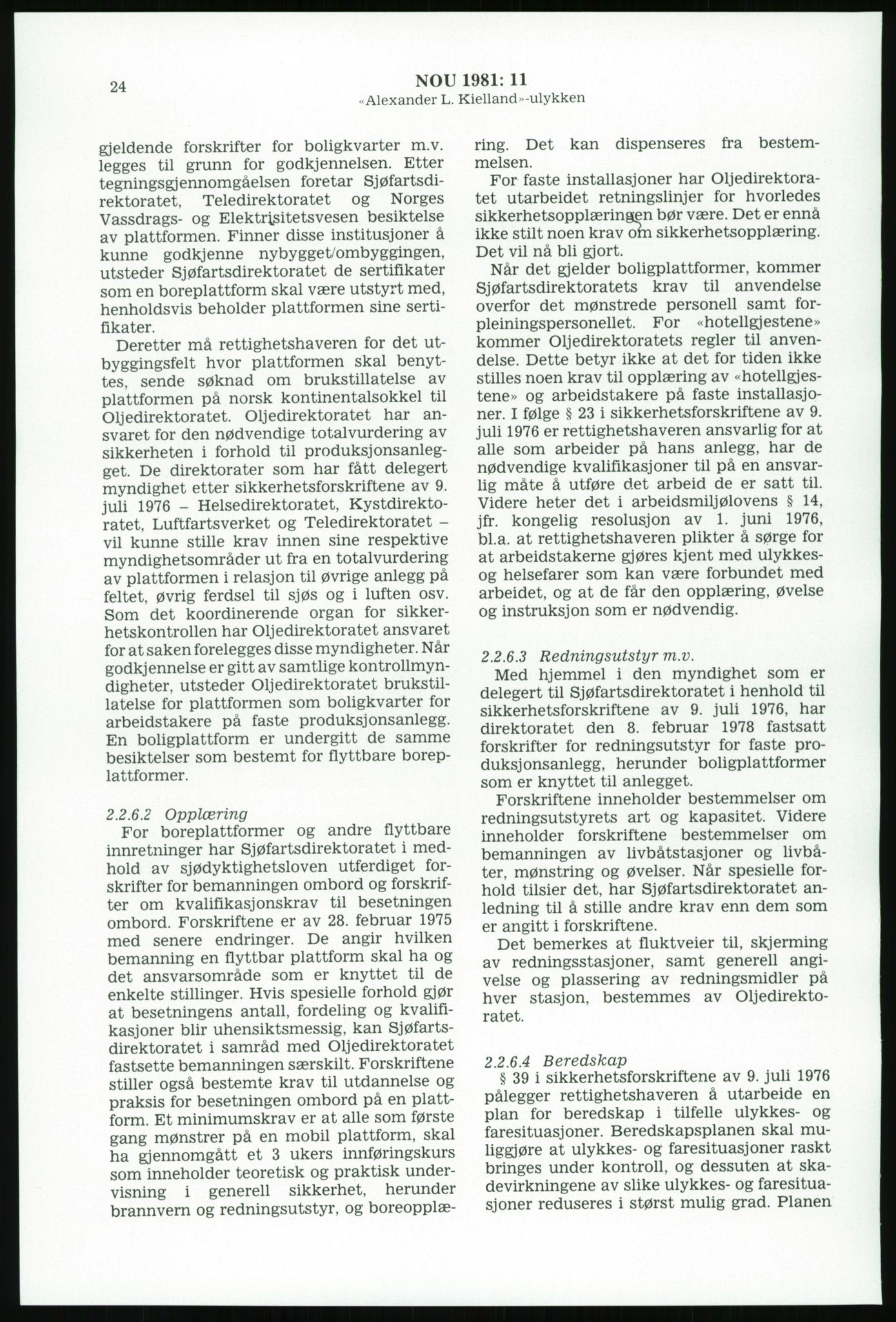 Justisdepartementet, Granskningskommisjonen ved Alexander Kielland-ulykken 27.3.1980, AV/RA-S-1165/D/L0003: 0001 NOU 1981:11 Alexander Kielland ulykken/0002 Korrespondanse/0003: Alexander L. Kielland: Operating manual, 1980-1981, s. 23