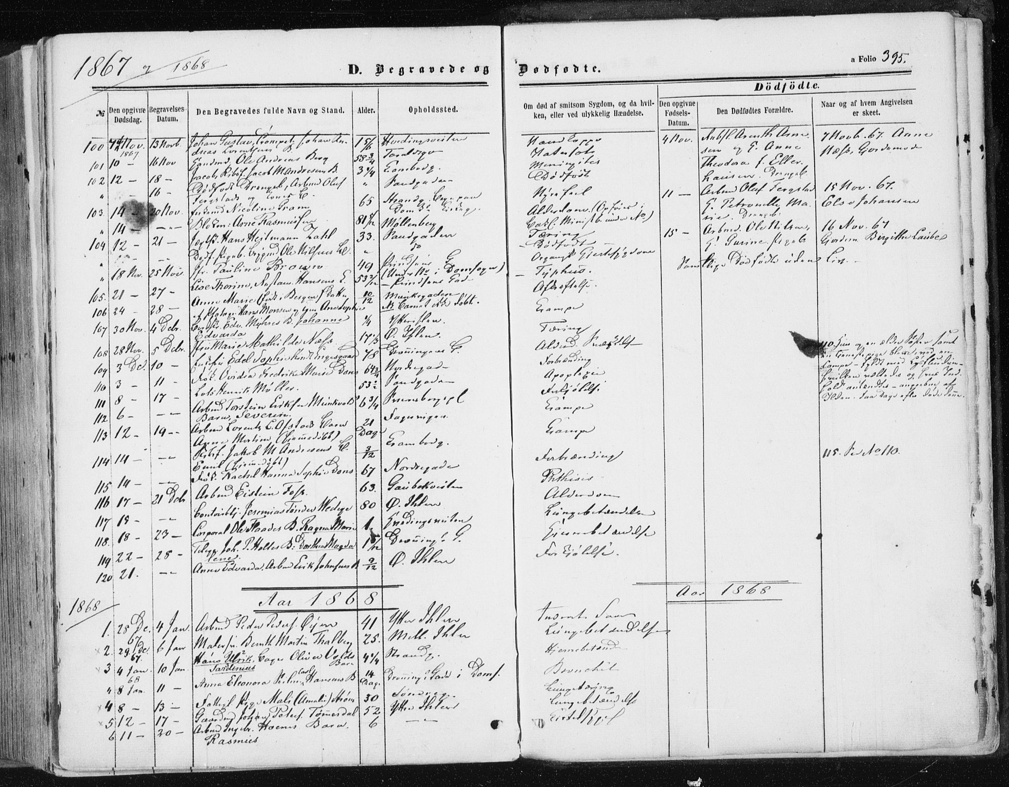 Ministerialprotokoller, klokkerbøker og fødselsregistre - Sør-Trøndelag, SAT/A-1456/602/L0115: Ministerialbok nr. 602A13, 1860-1872, s. 395