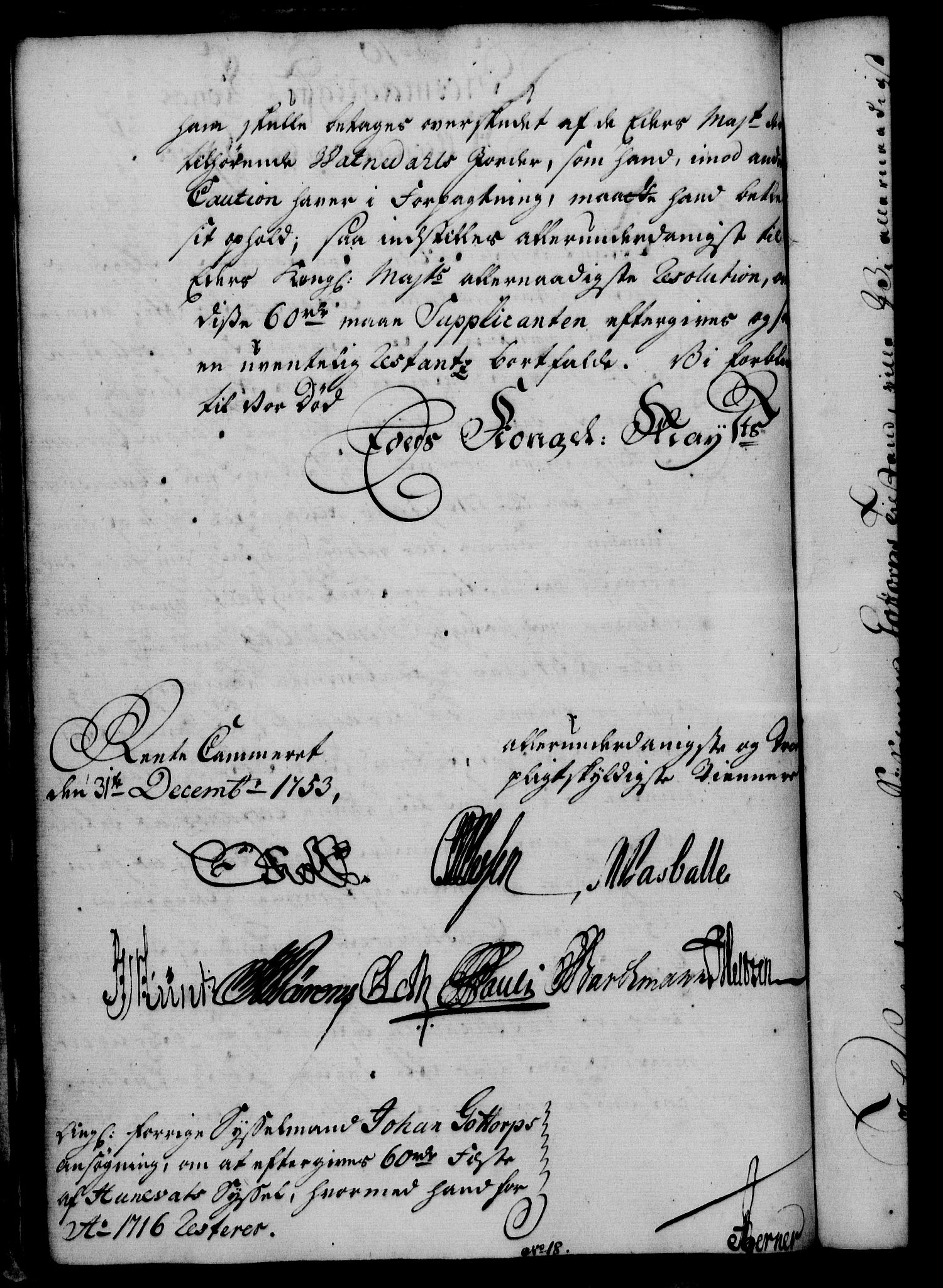 Rentekammeret, Kammerkanselliet, AV/RA-EA-3111/G/Gf/Gfa/L0036: Norsk relasjons- og resolusjonsprotokoll (merket RK 52.36), 1754, s. 63