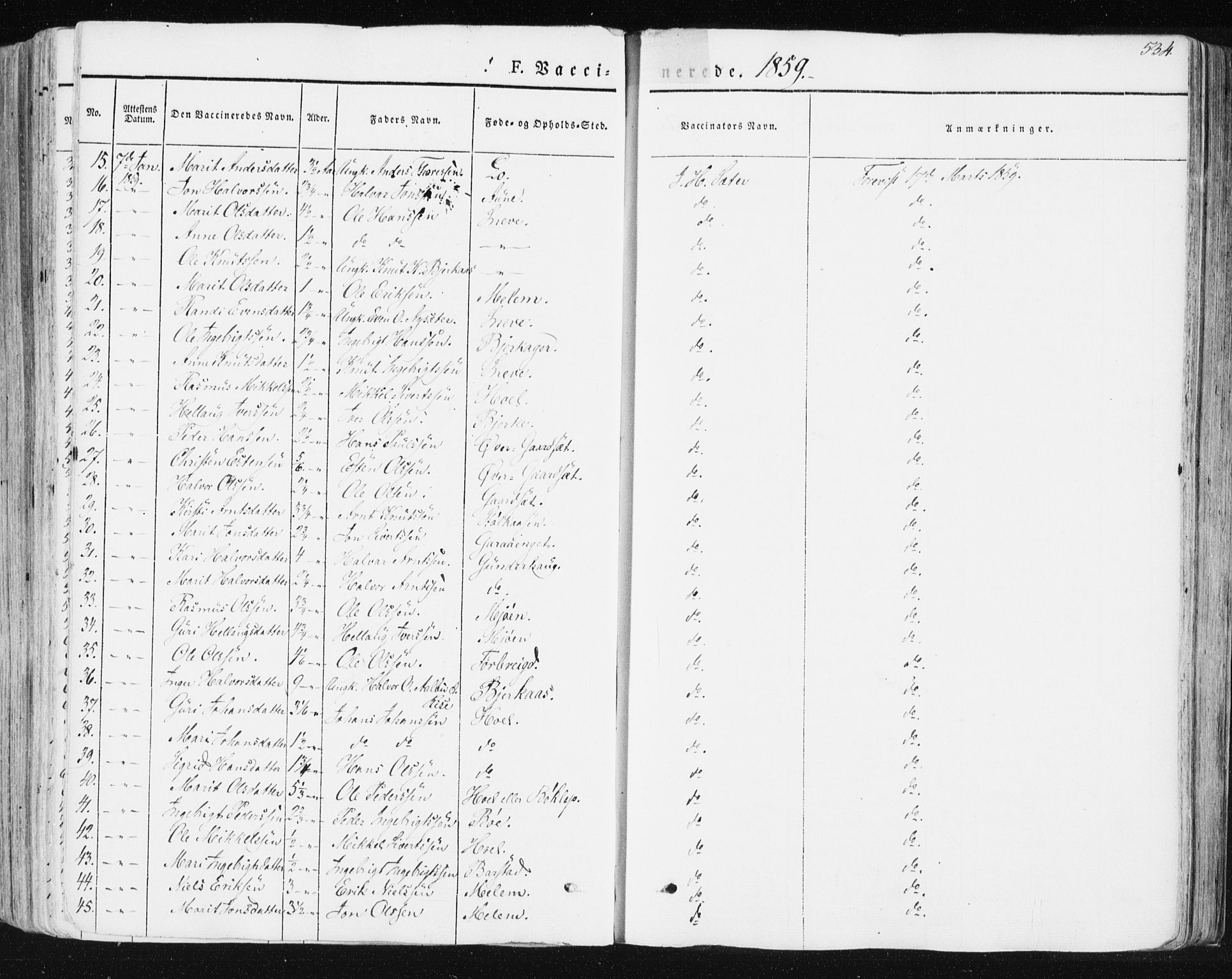 Ministerialprotokoller, klokkerbøker og fødselsregistre - Sør-Trøndelag, SAT/A-1456/678/L0899: Ministerialbok nr. 678A08, 1848-1872, s. 534