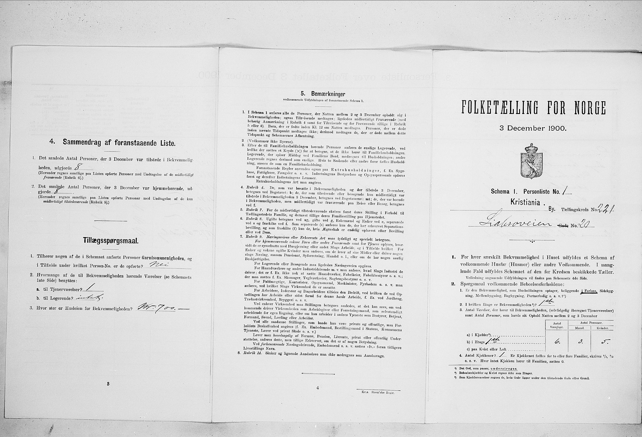 SAO, Folketelling 1900 for 0301 Kristiania kjøpstad, 1900, s. 52607