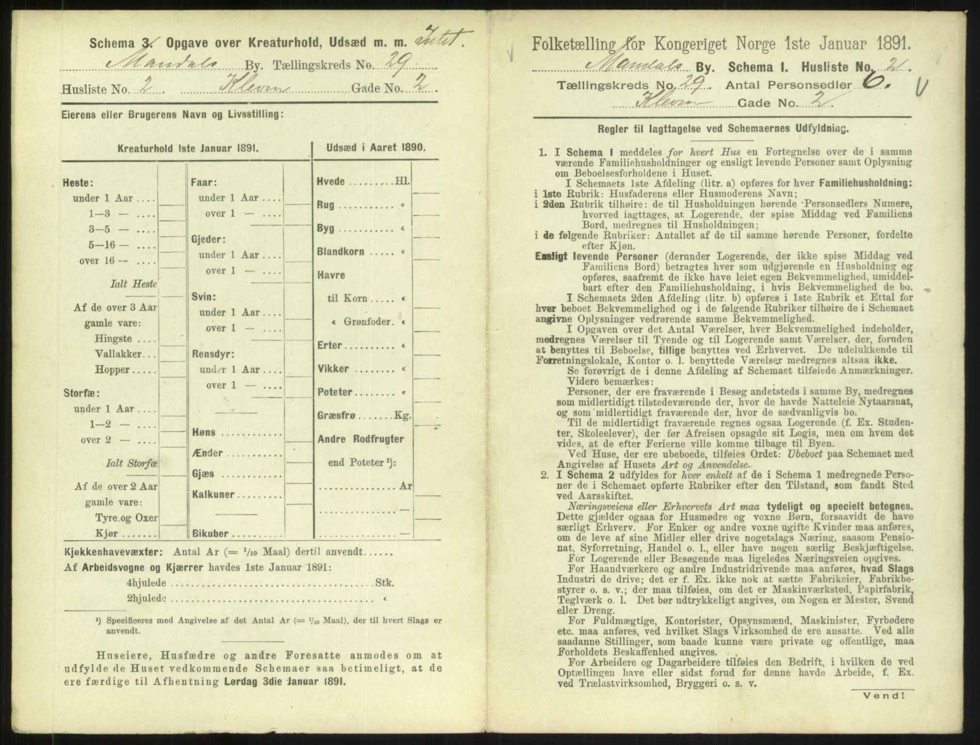 RA, Folketelling 1891 for 1002 Mandal ladested, 1891, s. 1293