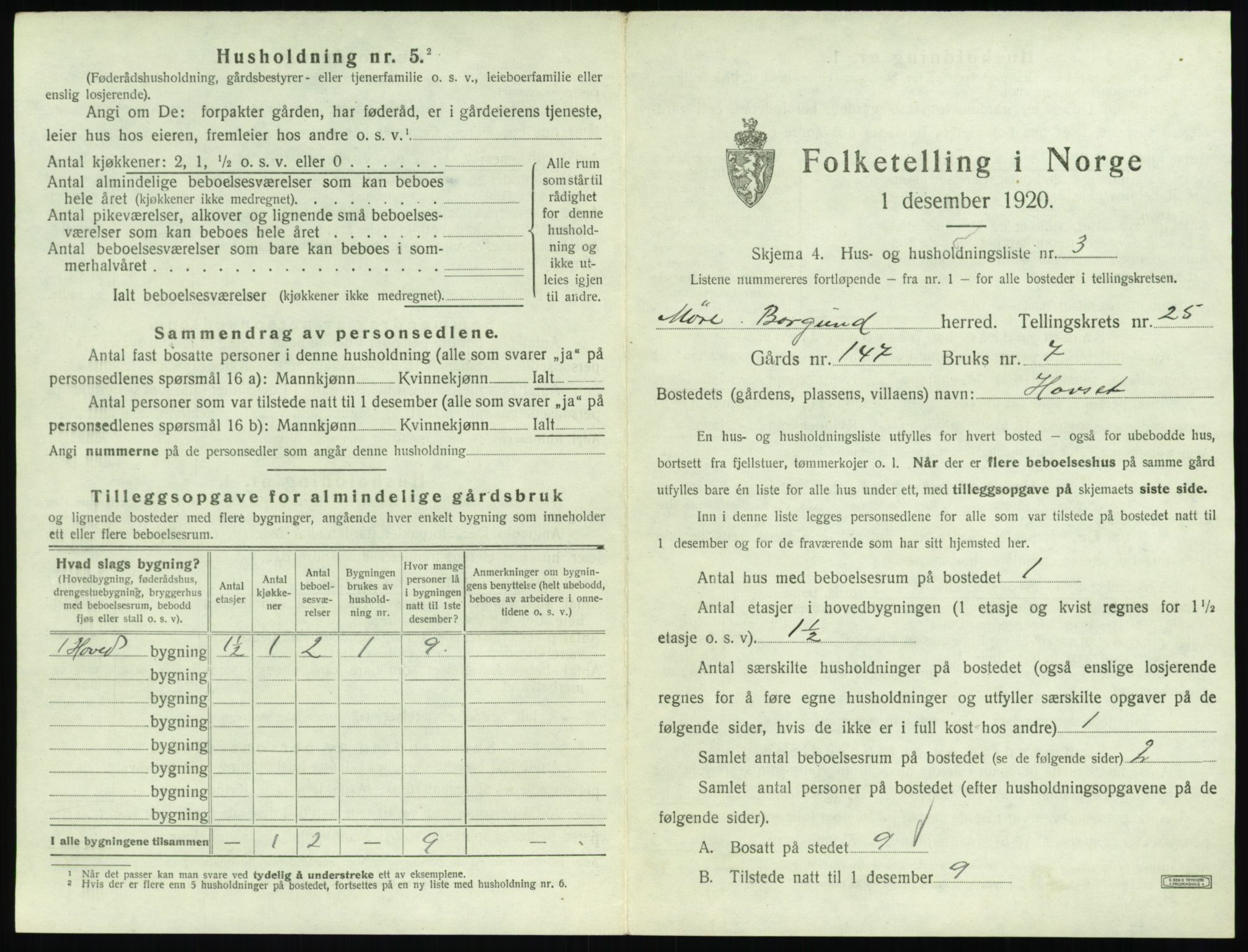 SAT, Folketelling 1920 for 1531 Borgund herred, 1920, s. 2022