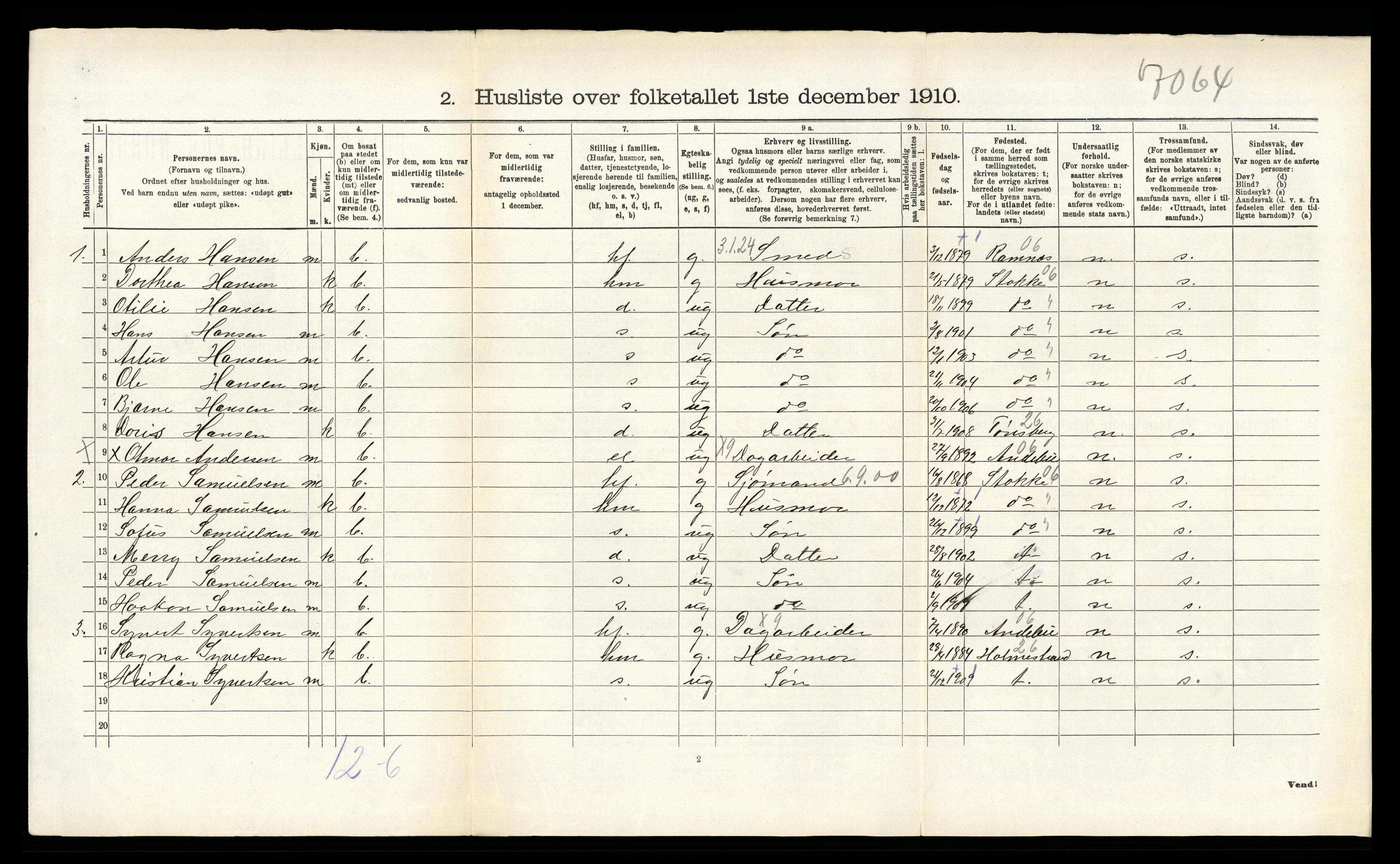 RA, Folketelling 1910 for 0721 Sem herred, 1910, s. 525