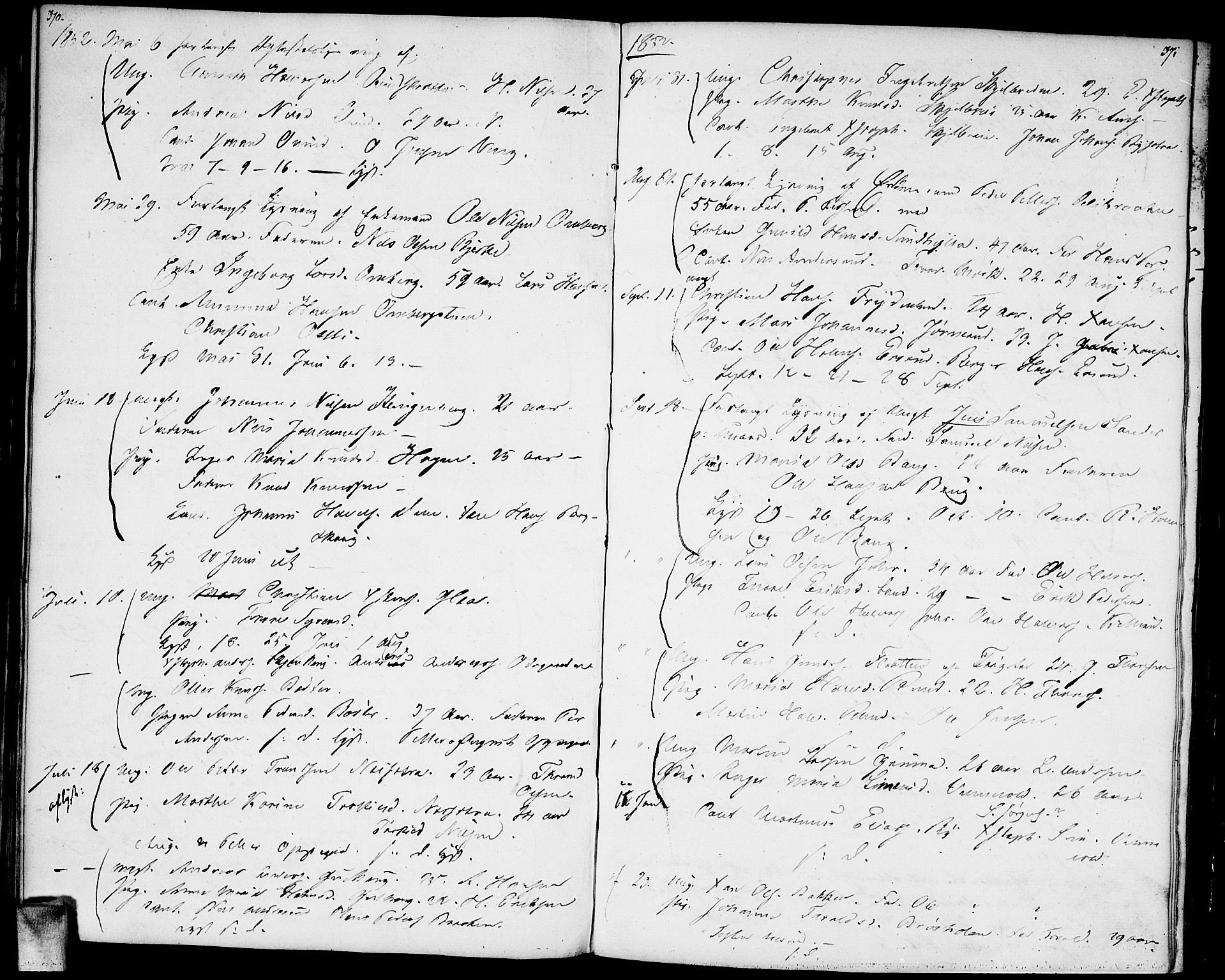 Enebakk prestekontor Kirkebøker, AV/SAO-A-10171c/F/Fa/L0004: Ministerialbok nr. I 4, 1806-1854, s. 370-371