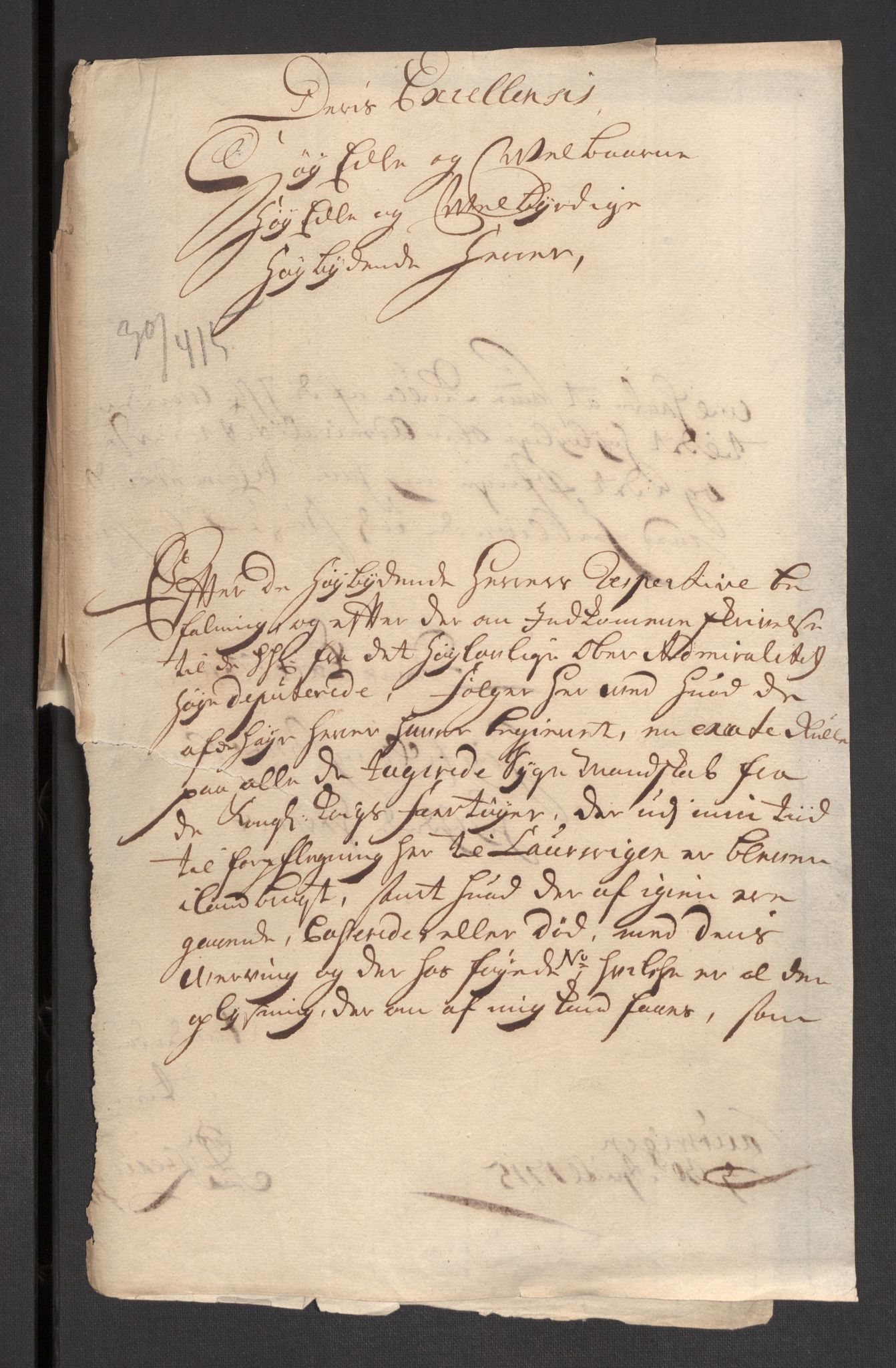 Stattholderembetet 1572-1771, RA/EA-2870/El/L0054/0003: Forskjellige pakkesaker / Rulle over syke orlogsfolk som ble ført i land i Larvik, 1712-1715