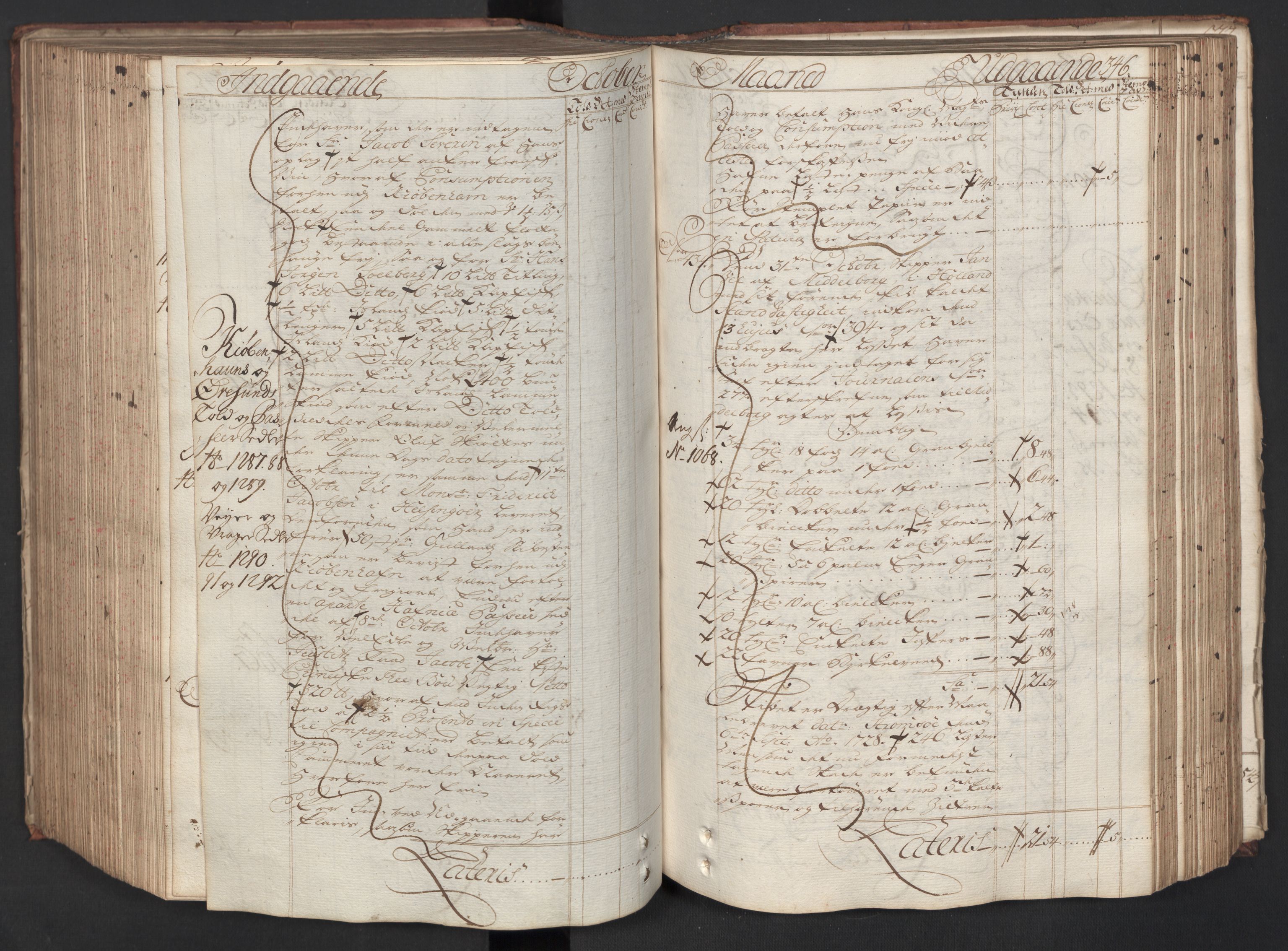 Generaltollkammeret, tollregnskaper, AV/RA-EA-5490/R08/L0012/0001: Tollregnskaper Drammen / Hovedtollbok, 1733, s. 345b-346a