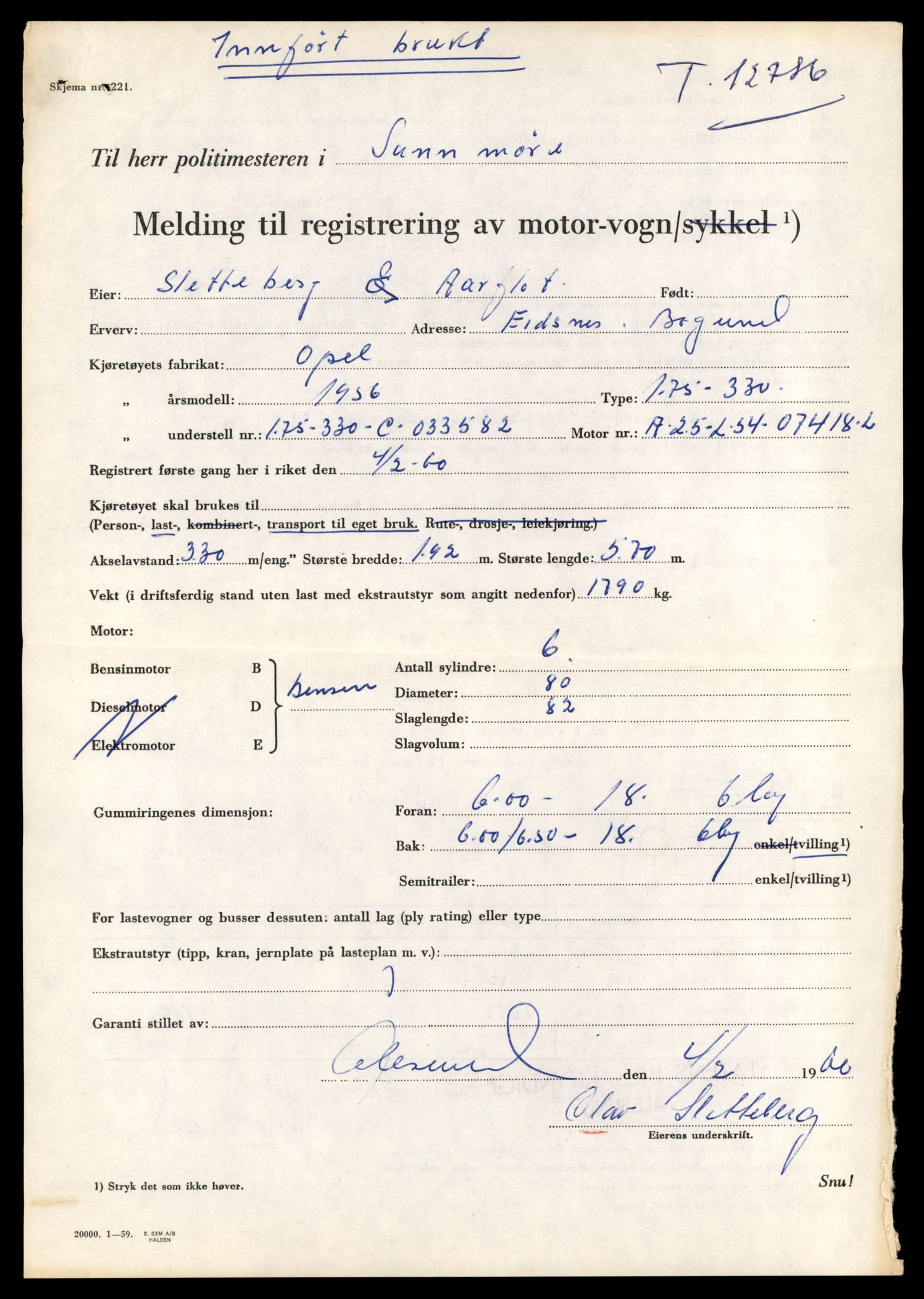 Møre og Romsdal vegkontor - Ålesund trafikkstasjon, AV/SAT-A-4099/F/Fe/L0035: Registreringskort for kjøretøy T 12653 - T 12829, 1927-1998, s. 2288