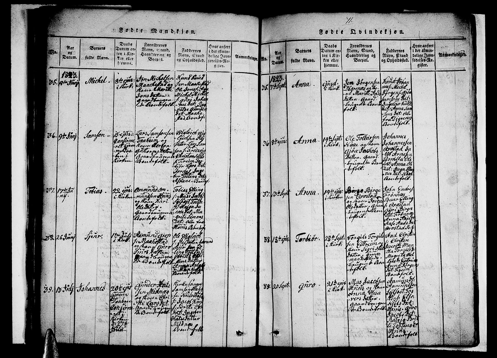 Ullensvang sokneprestembete, AV/SAB-A-78701/H/Hab: Klokkerbok nr. A 3, 1817-1825, s. 71