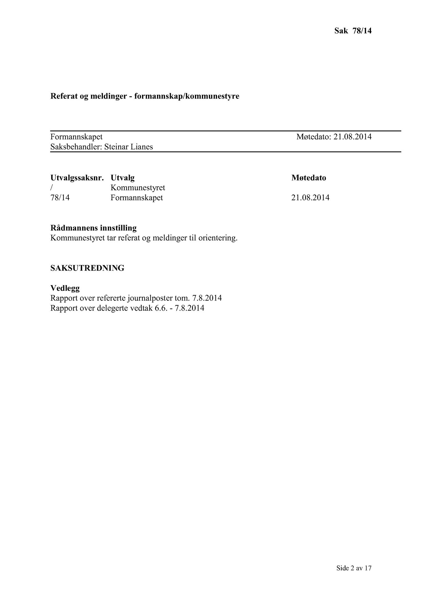 Klæbu Kommune, TRKO/KK/02-FS/L007: Formannsskapet - Møtedokumenter, 2014, s. 2556