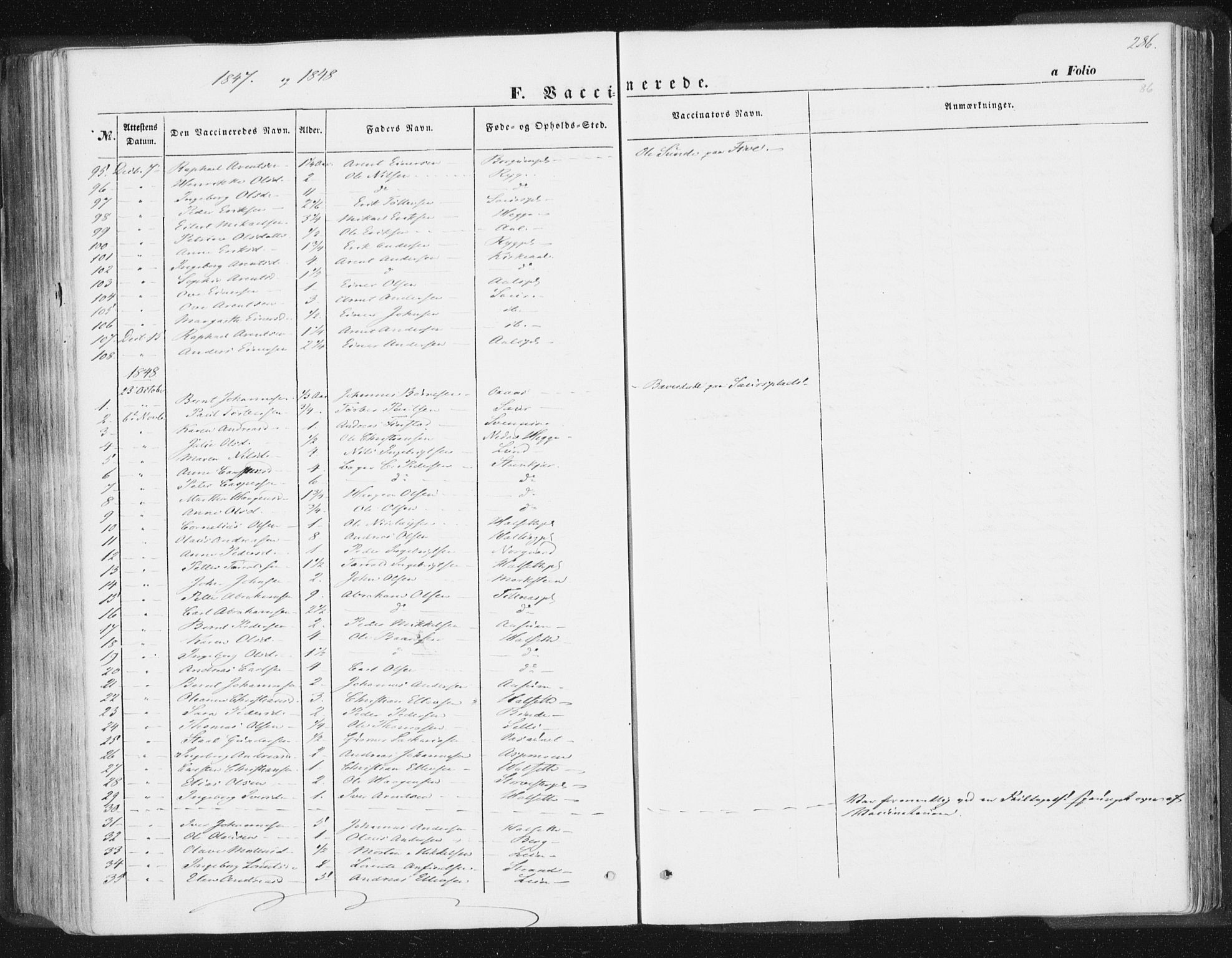 Ministerialprotokoller, klokkerbøker og fødselsregistre - Nord-Trøndelag, AV/SAT-A-1458/746/L0446: Ministerialbok nr. 746A05, 1846-1859, s. 286