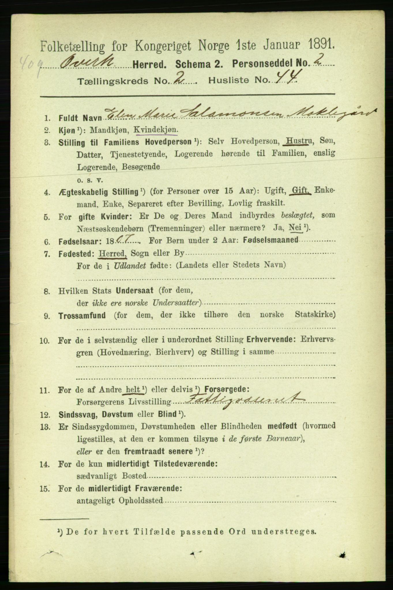 RA, Folketelling 1891 for 1744 Overhalla herred, 1891, s. 706