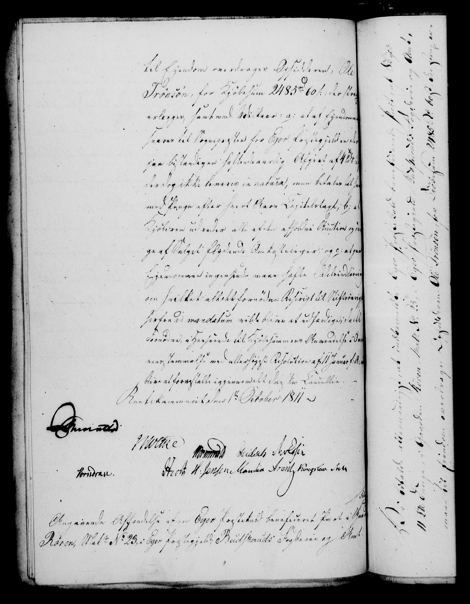 Rentekammeret, Kammerkanselliet, RA/EA-3111/G/Gf/Gfa/L0093: Norsk relasjons- og resolusjonsprotokoll (merket RK 52.93), 1811, s. 525