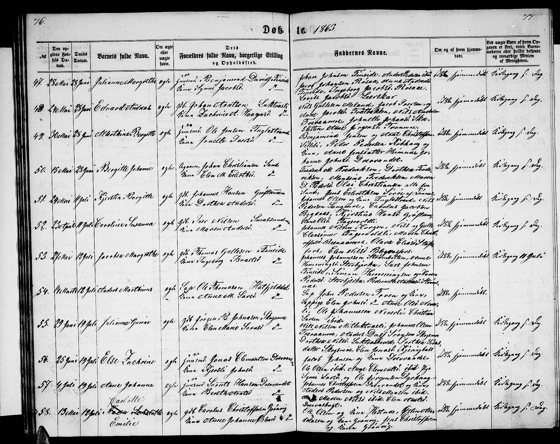 Ministerialprotokoller, klokkerbøker og fødselsregistre - Nordland, AV/SAT-A-1459/825/L0365: Klokkerbok nr. 825C02, 1858-1873, s. 76-77