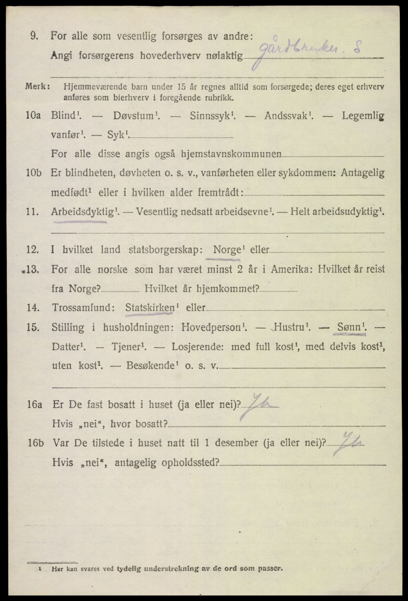 SAK, Folketelling 1920 for 0936 Hornnes herred, 1920, s. 2622