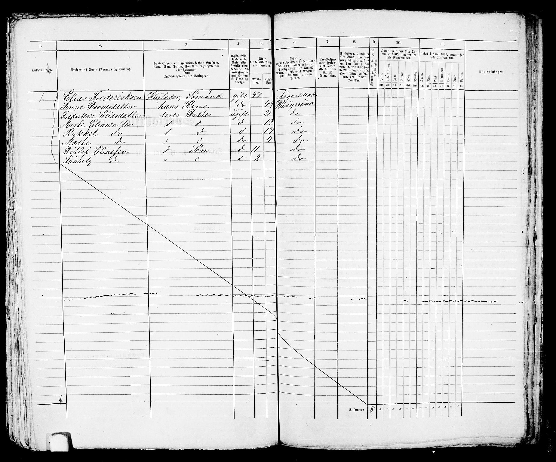 RA, Folketelling 1865 for 1106B Torvastad prestegjeld, Haugesund ladested, 1865, s. 500