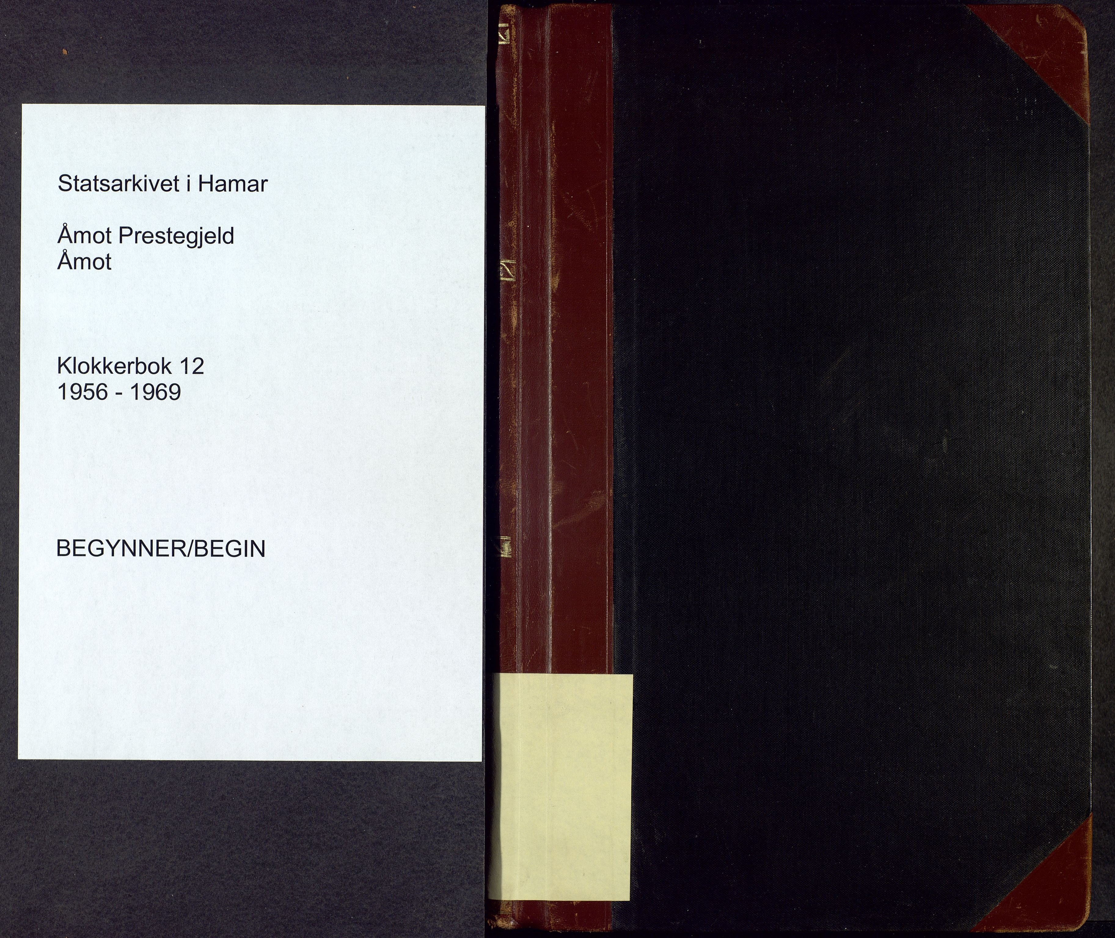 Åmot prestekontor, Hedmark, AV/SAH-PREST-056/H/Ha/Hab/L0012: Klokkerbok nr. 12, 1956-1969