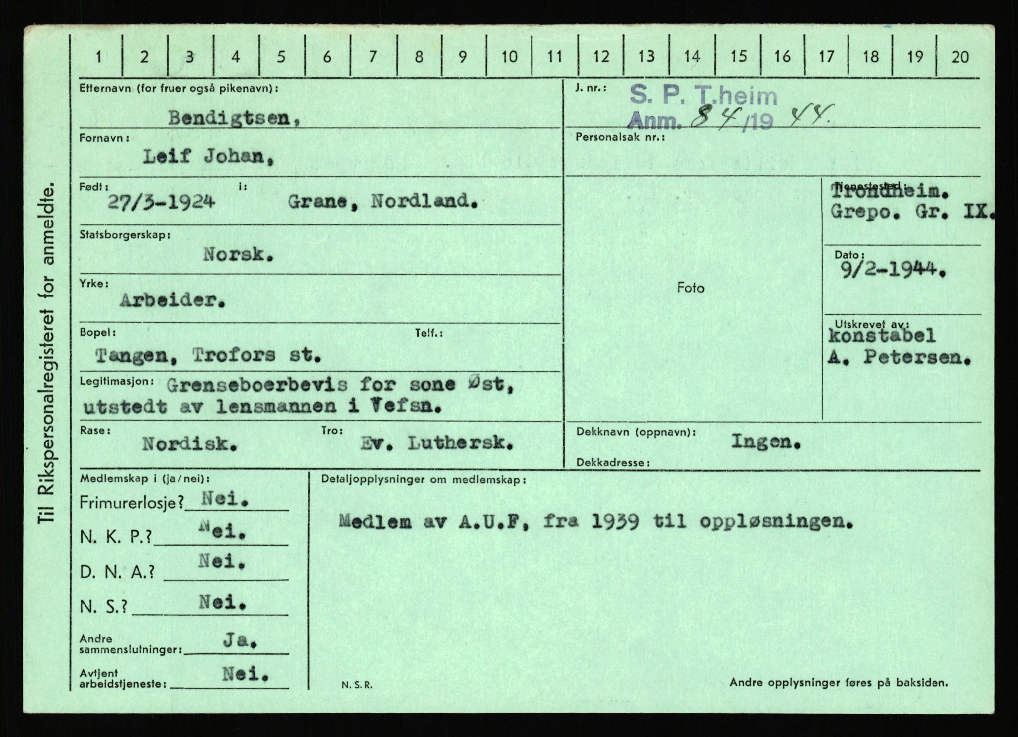 Statspolitiet - Hovedkontoret / Osloavdelingen, AV/RA-S-1329/C/Ca/L0002: Arneberg - Brand, 1943-1945, s. 1784