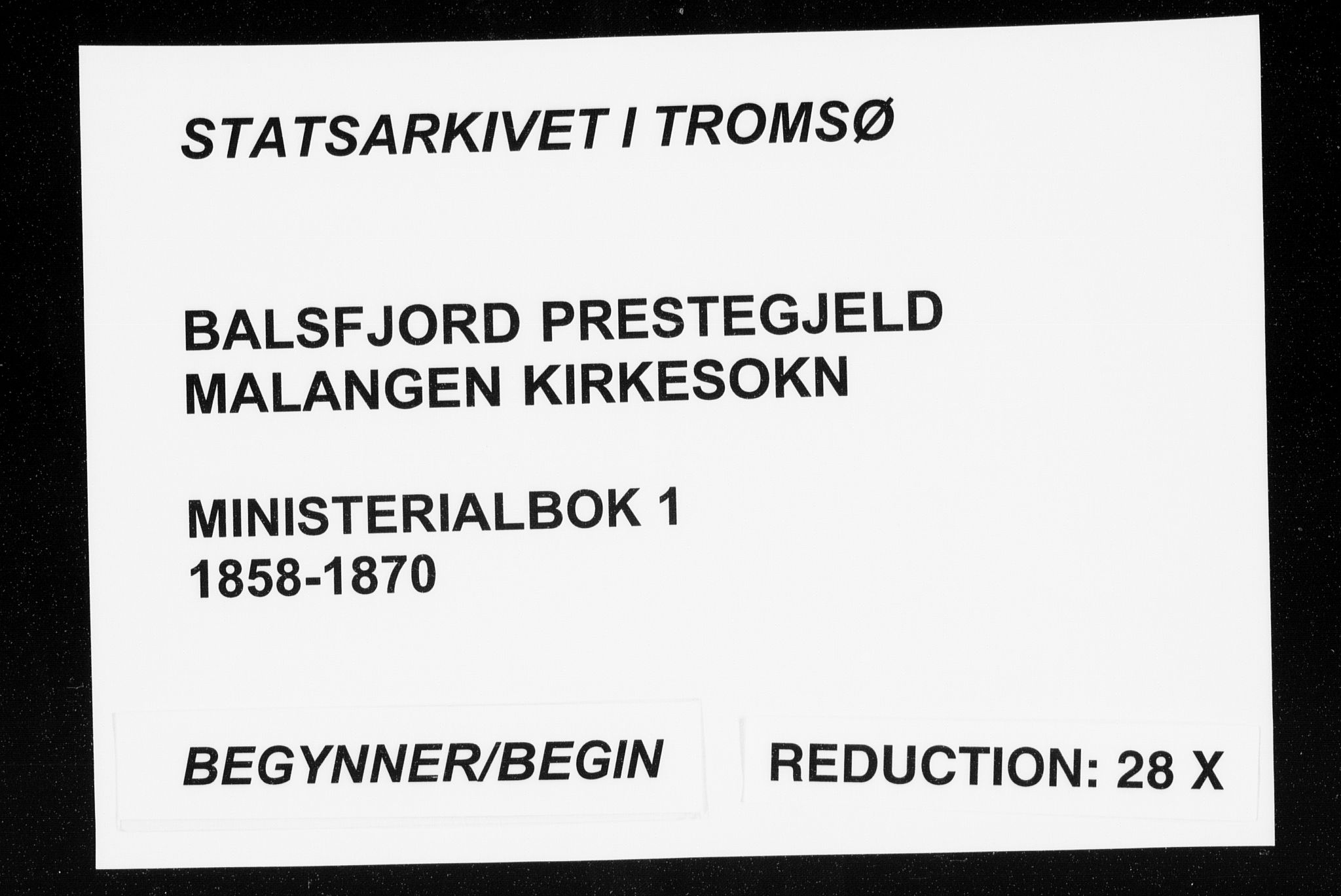 Balsfjord sokneprestembete, SATØ/S-1303/G/Ga/L0001kirke: Ministerialbok nr. 1, 1858-1870