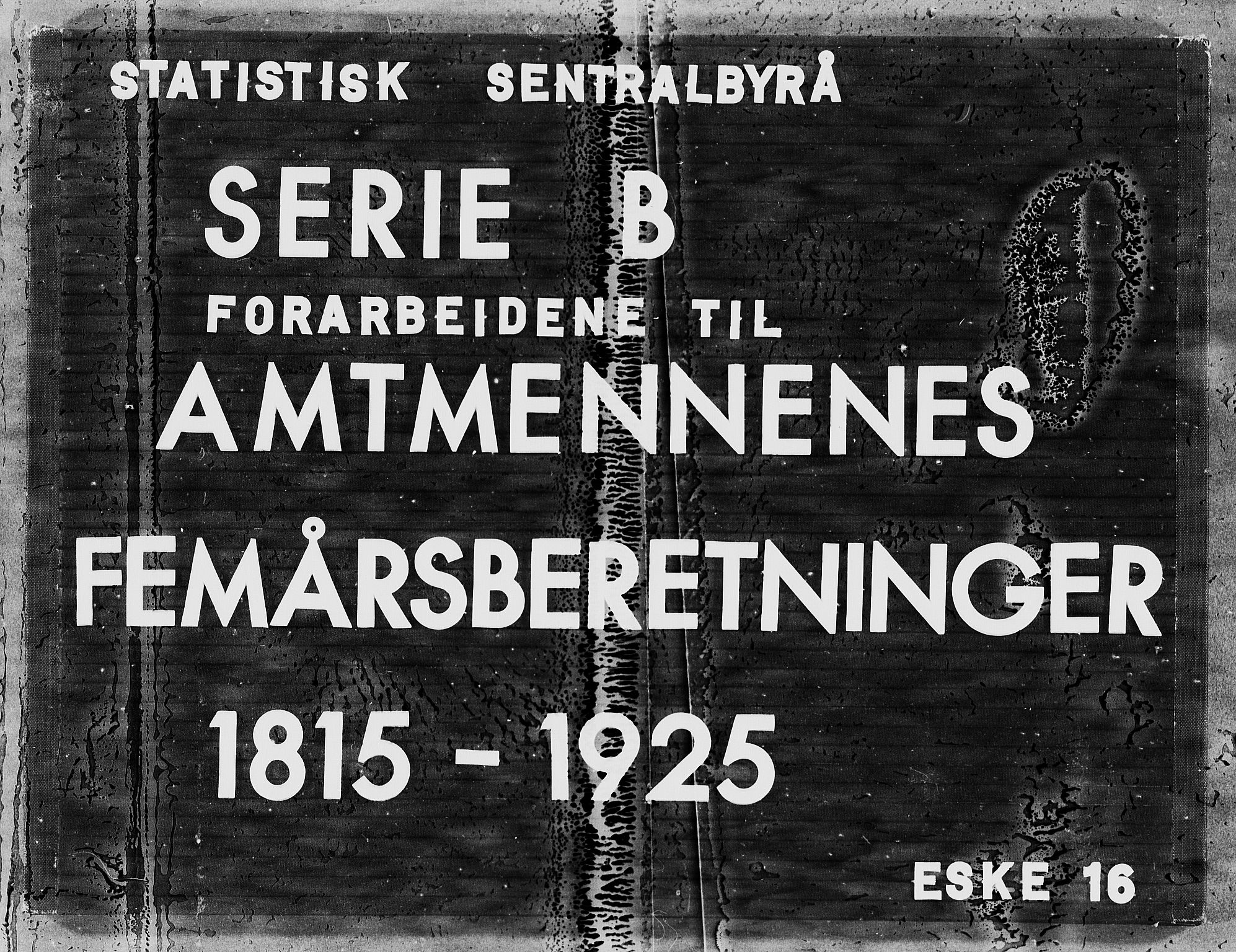Statistisk sentralbyrå, Næringsøkonomiske emner, Generelt - Amtmennenes femårsberetninger, RA/S-2233/F/Fa/L0016: --, 1861-1865, s. 1