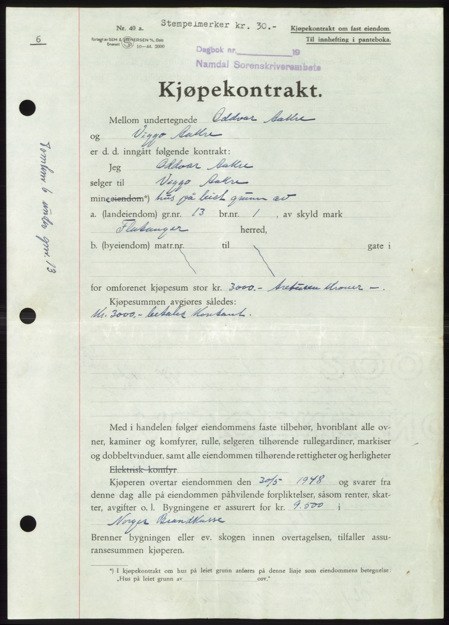 Namdal sorenskriveri, SAT/A-4133/1/2/2C: Pantebok nr. -, 1947-1948, Tingl.dato: 27.05.1948