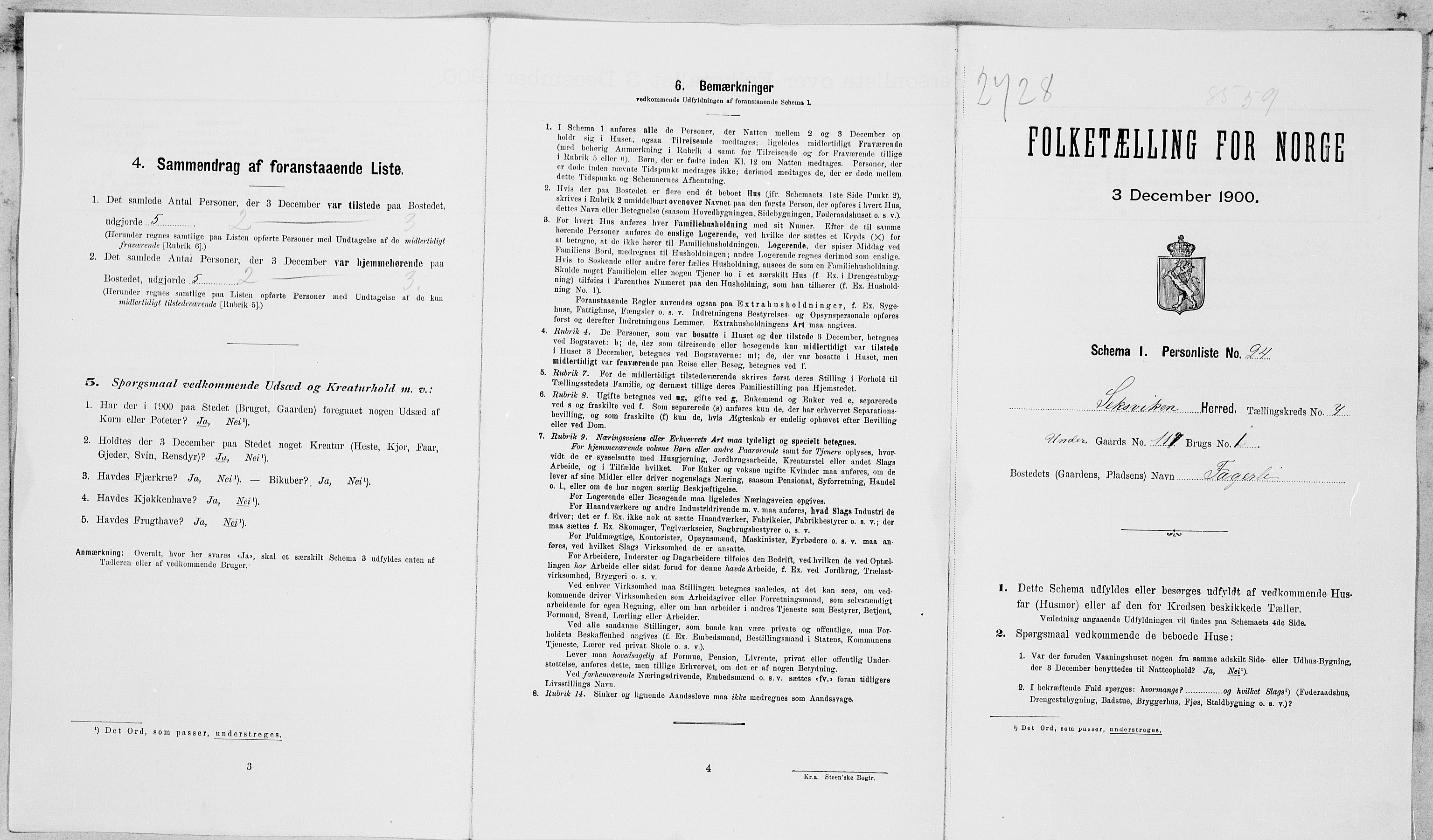 SAT, Folketelling 1900 for 1718 Leksvik herred, 1900, s. 64
