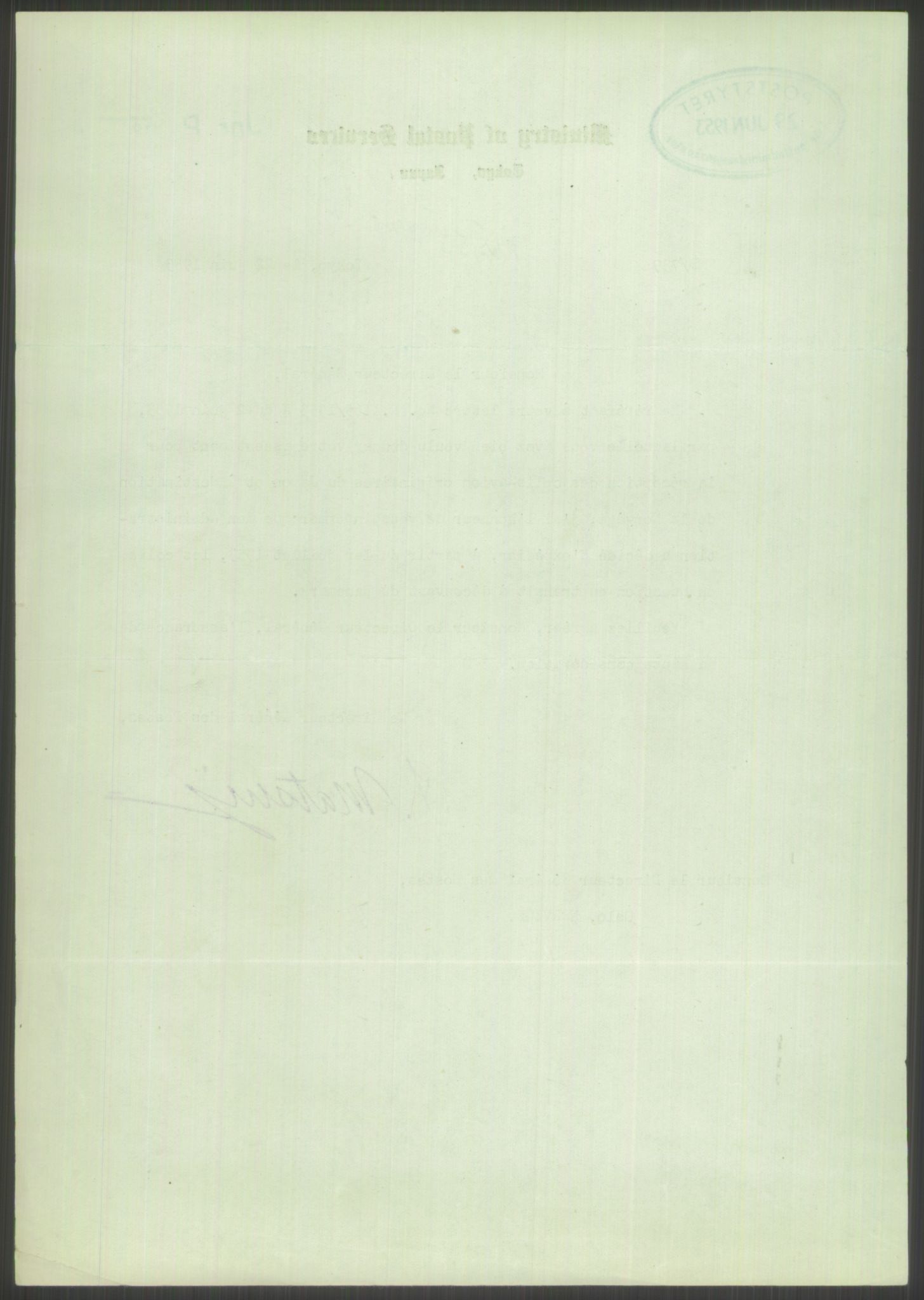 Postdirektoratet, Administrasjonsservice (TSA), RA/S-4783/D/L0095/0002: De forskjellige tjenestegrener / Luftpakkepost, 1947-1965, s. 618