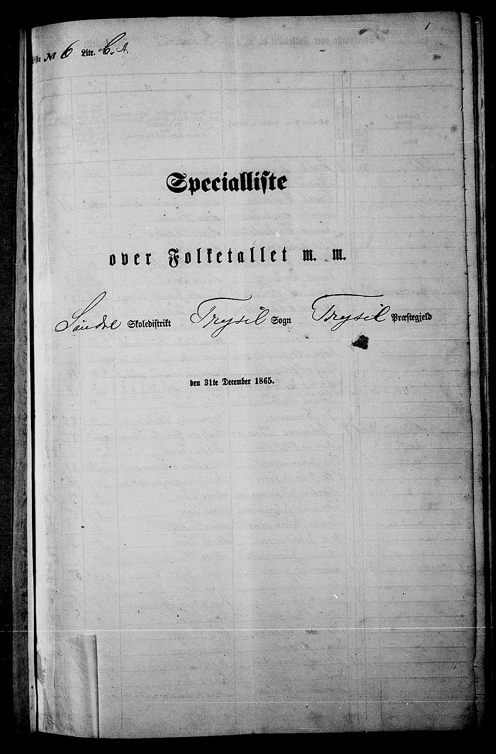 RA, Folketelling 1865 for 0428P Trysil prestegjeld, 1865, s. 92