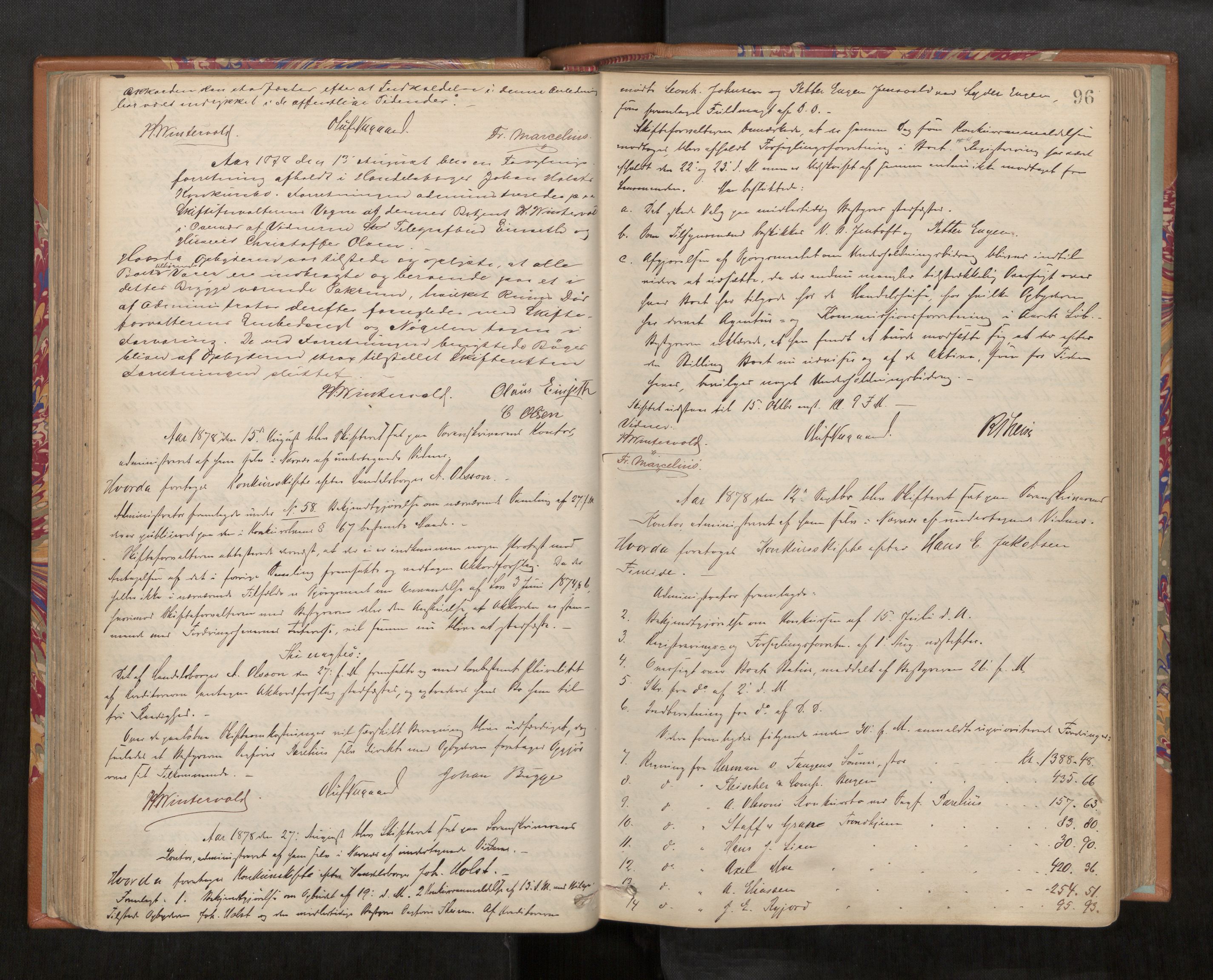 Salten sorenskriveri, AV/SAT-A-4578/1/3/3B/L0008: Skiftebehandlingsprotokoll, 1872-1891, s. 96