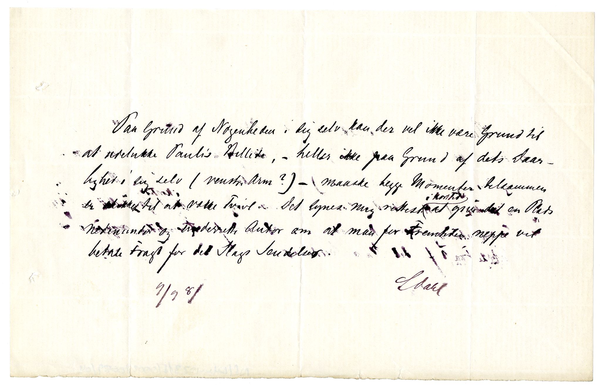 Diderik Maria Aalls brevsamling, NF/Ark-1023/F/L0002: D.M. Aalls brevsamling. B - C, 1799-1889, s. 437