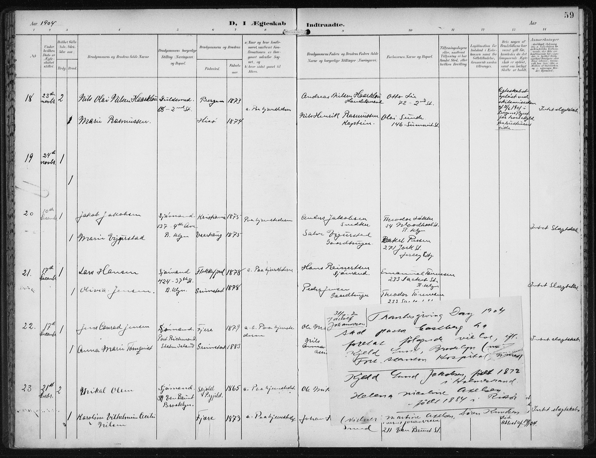 Den norske sjømannsmisjon i utlandet/New York, AV/SAB-SAB/PA-0110/H/Ha/L0005: Ministerialbok nr. A 5, 1902-1908, s. 59