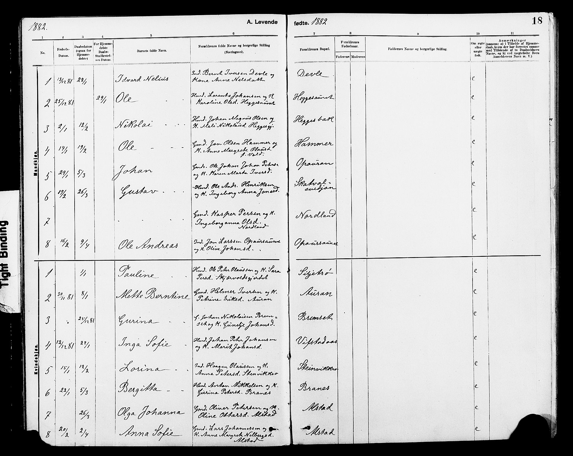 Ministerialprotokoller, klokkerbøker og fødselsregistre - Nord-Trøndelag, AV/SAT-A-1458/712/L0103: Klokkerbok nr. 712C01, 1878-1917, s. 18