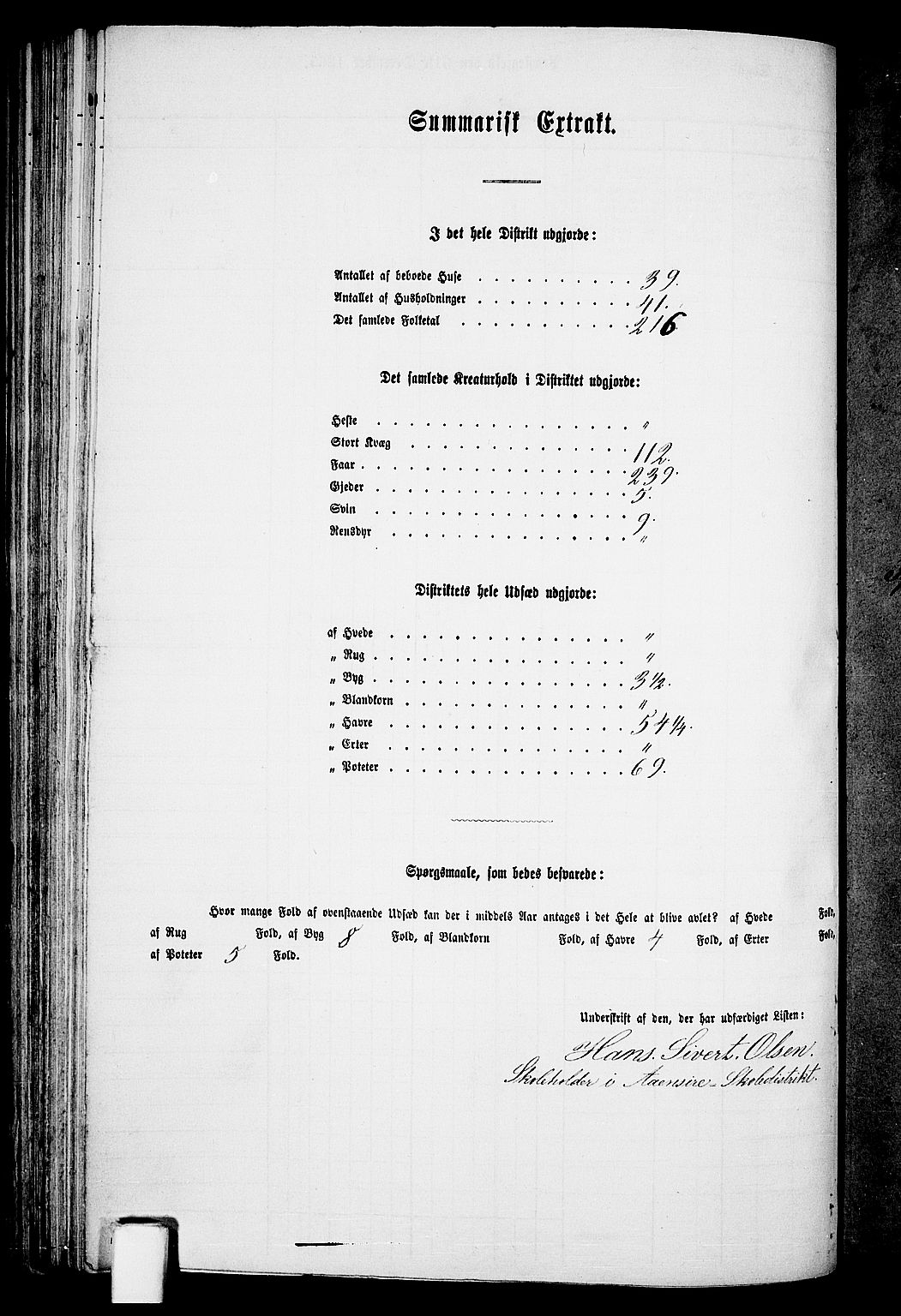 RA, Folketelling 1865 for 1042L Flekkefjord prestegjeld, Nes sokn og Hidra sokn, 1865, s. 87