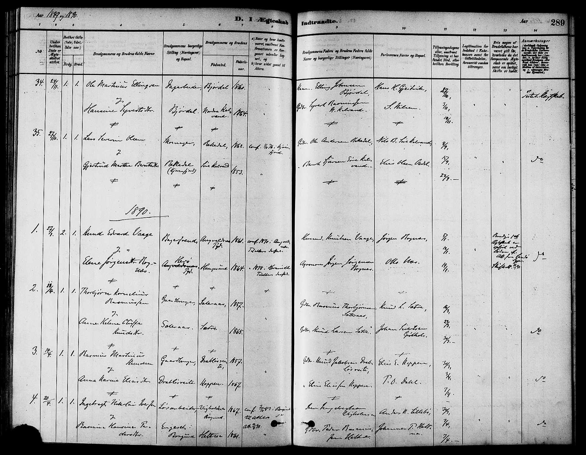 Ministerialprotokoller, klokkerbøker og fødselsregistre - Møre og Romsdal, SAT/A-1454/511/L0141: Ministerialbok nr. 511A08, 1878-1890, s. 289