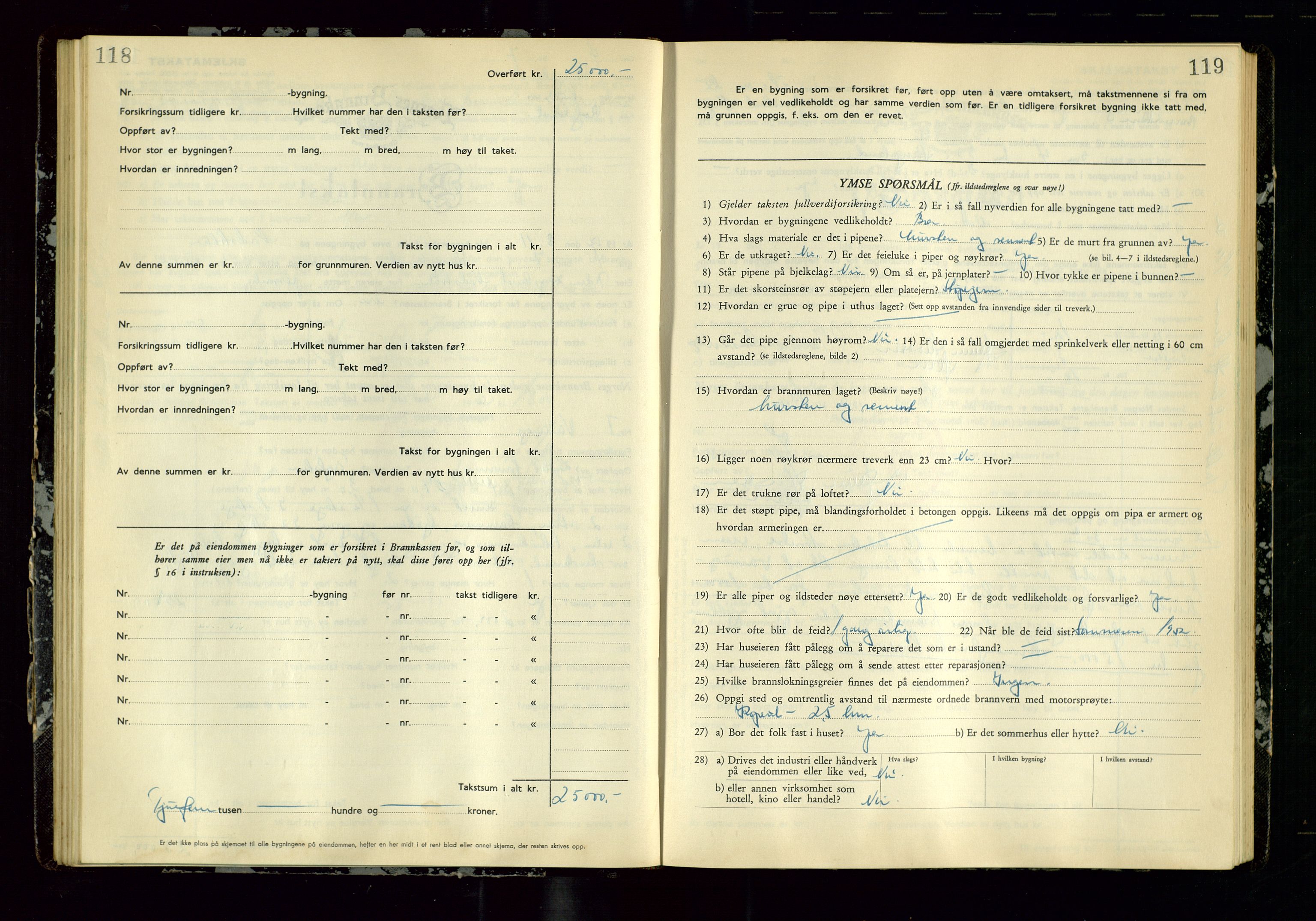 Avaldsnes lensmannskontor, AV/SAST-A-100286/Gob/L0003: "Branntakstprotokoll for Avaldsnes lensmannsdistrikt ", 1950-1952, s. 118-119