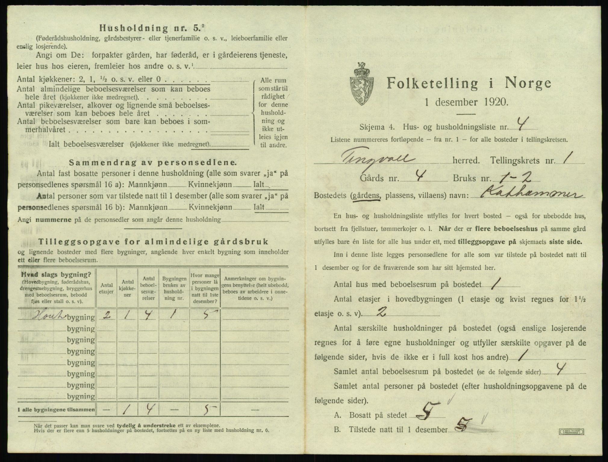 SAT, Folketelling 1920 for 1560 Tingvoll herred, 1920, s. 62