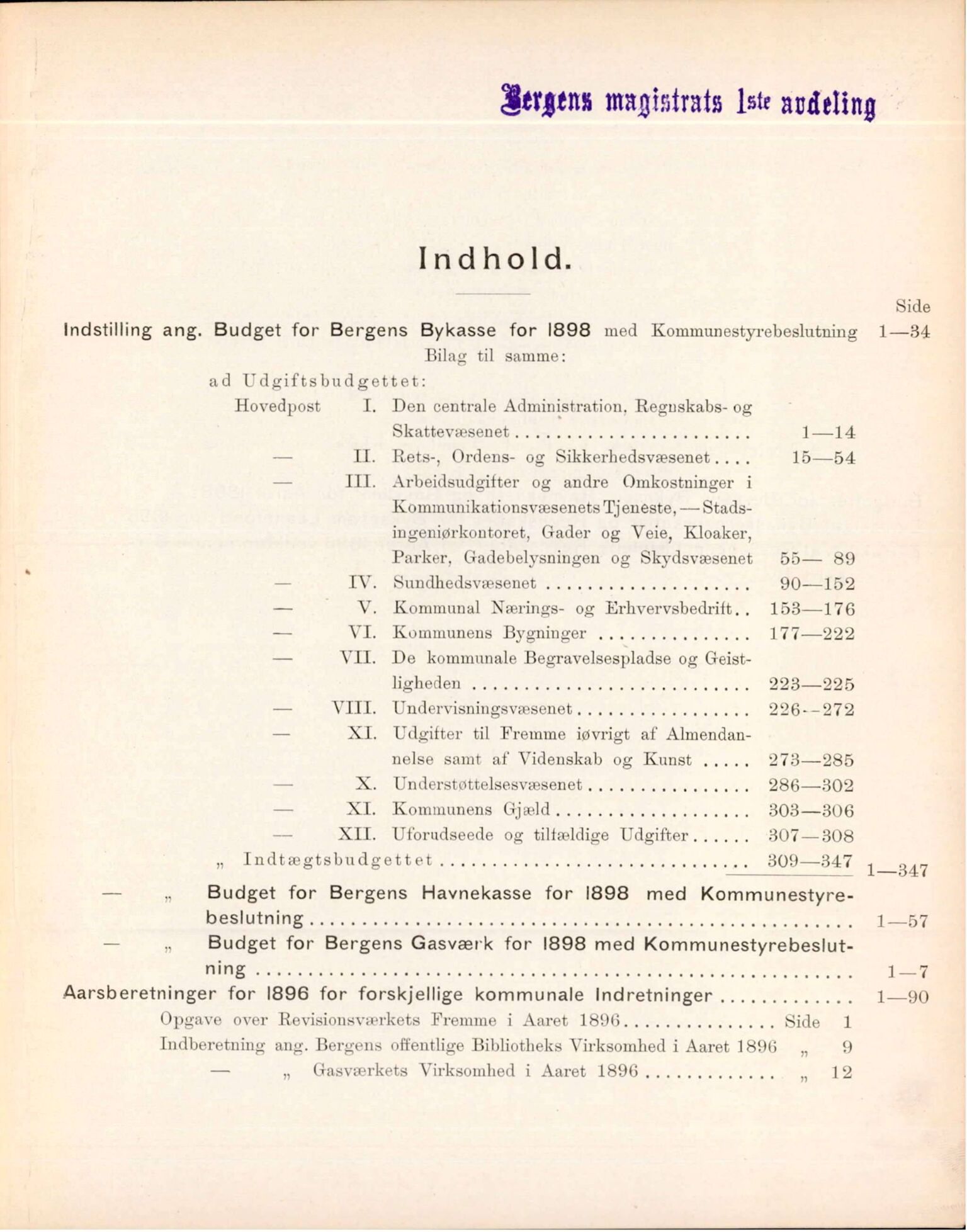 Bergen kommune. Formannskapet, BBA/A-0003/Ad/L0056: Bergens Kommuneforhandlinger, bind II, 1897