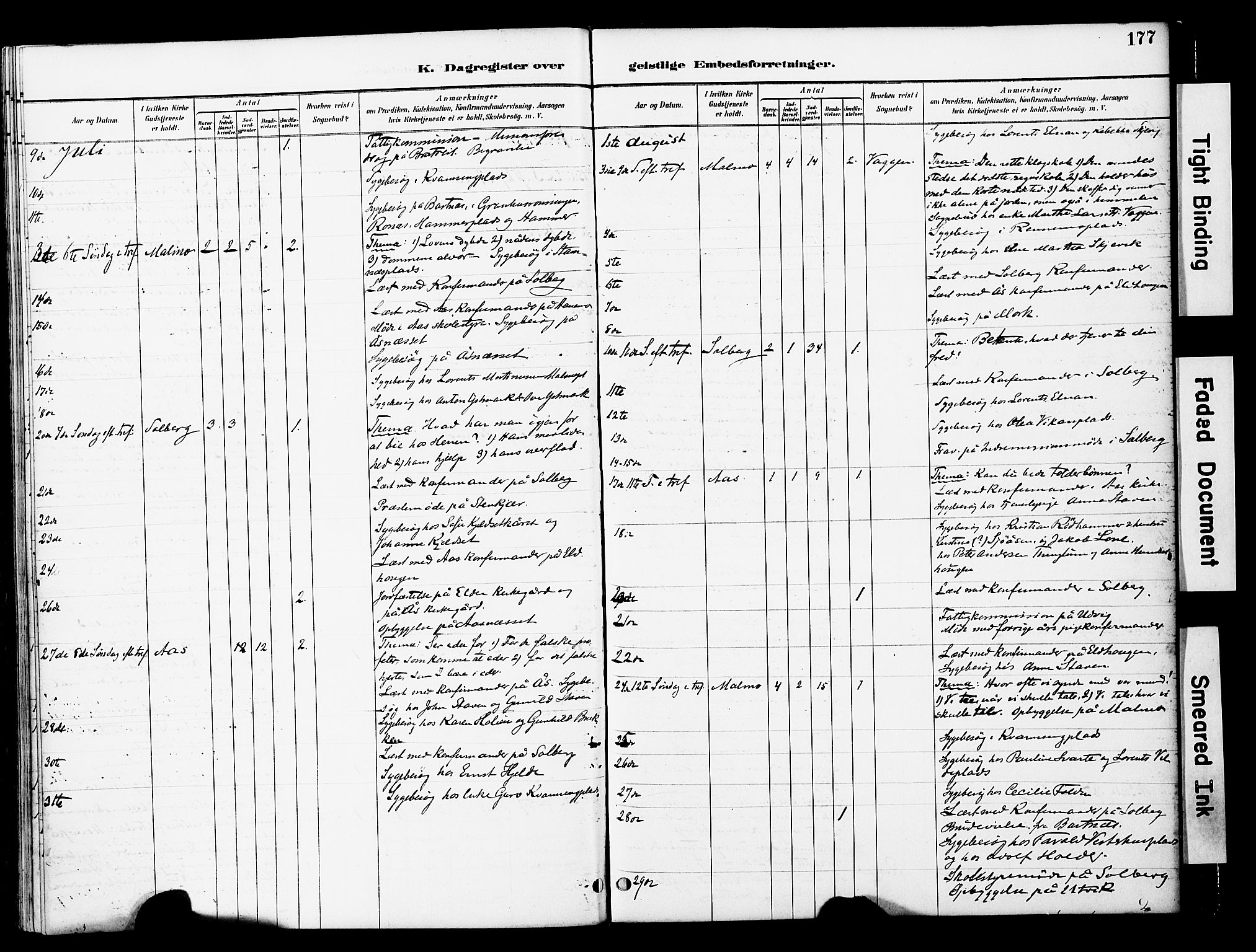 Ministerialprotokoller, klokkerbøker og fødselsregistre - Nord-Trøndelag, AV/SAT-A-1458/741/L0396: Ministerialbok nr. 741A10, 1889-1901, s. 177